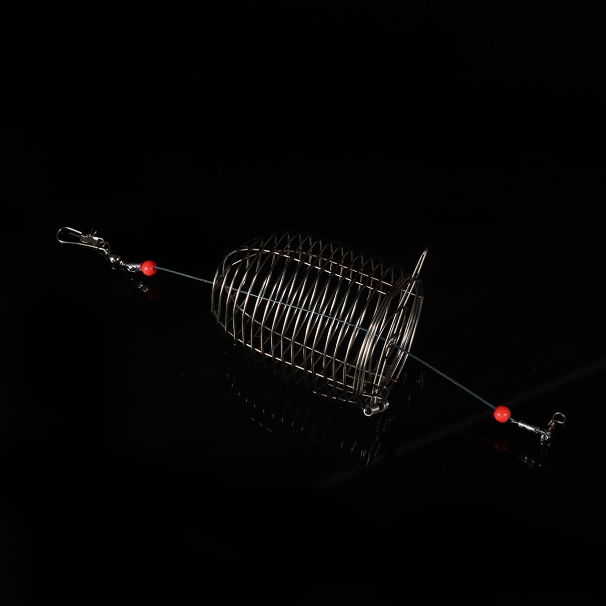 BESPORTBLE 6PCS Stainless Steel Fishing Bait Cages - Durable Lure Cage Bait Feeder Holder for Freshwater & Saltwater Fishing Tackle (Red) - Perfect for Bass, Trout, and Catfish Angling