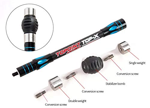 Premium Carbon Fiber Archery Bow Stabilizer Set - 30/10/5 Inch Shock Absorber Balance Bar System for Recurve & Compound Bows | Hunting, Target Practice & Outdoor Shooting Accessories