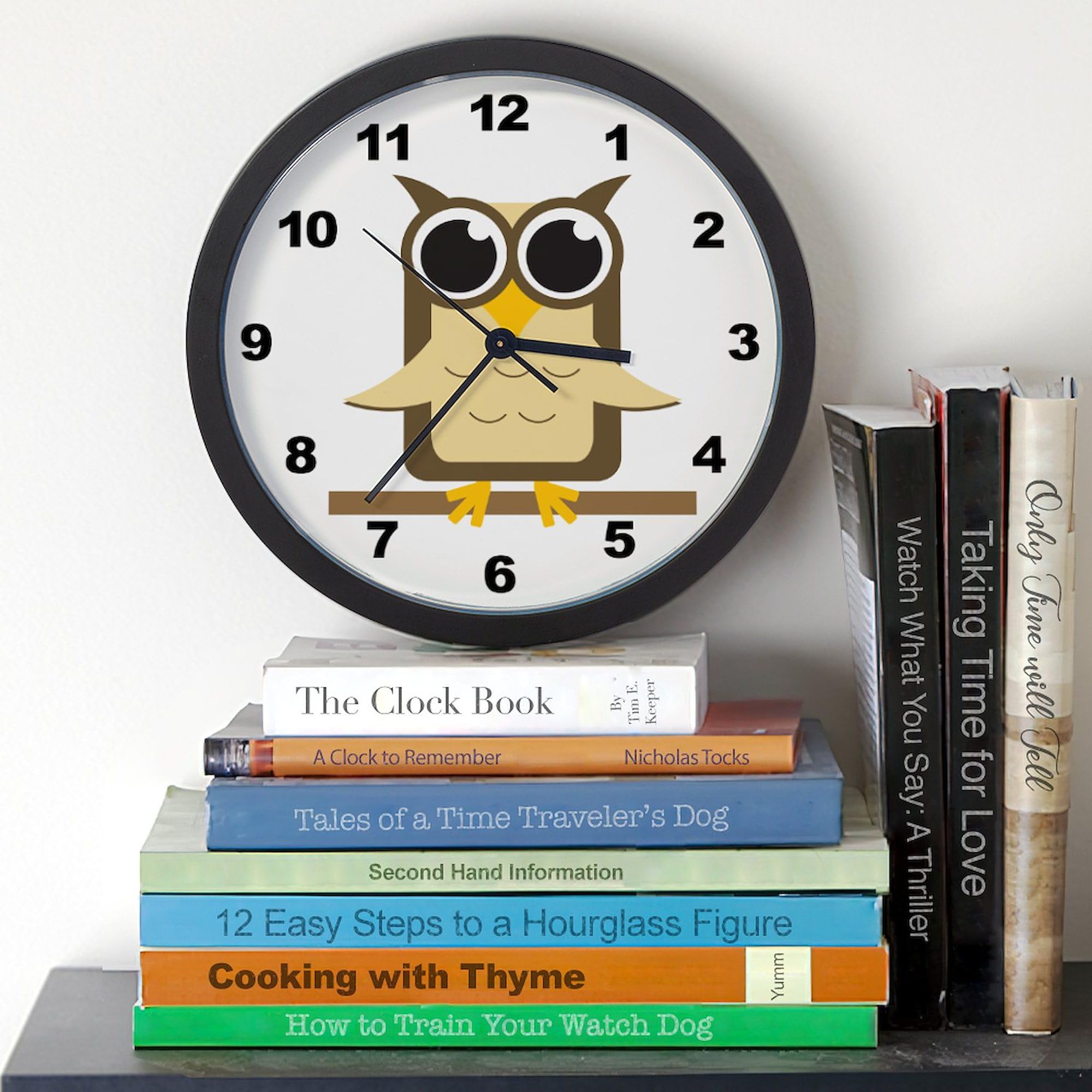 Brown Owl 10 Inch Wall Clock - Decorative Silent Non-Ticking Clock for Living Room, Kitchen, Office & Home Decor | Perfect for Farmhouse, Nursery & Classroom
