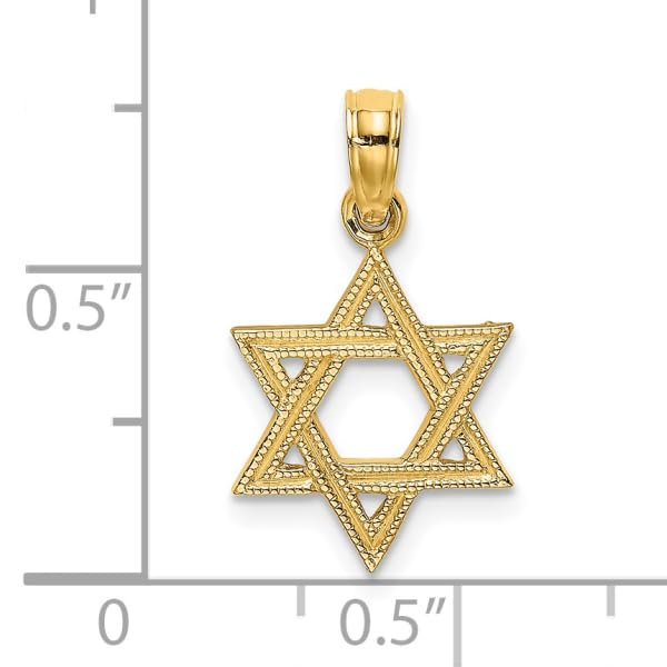 14K Solid Yellow Gold Star of David Necklace - Jewish Magen David Pendant with Chain - Religious Judaica Jewelry Gift for Hanukkah, Bar Mitzvah & Jewish Holidays - Elegant Israel Charm for Women & Men
