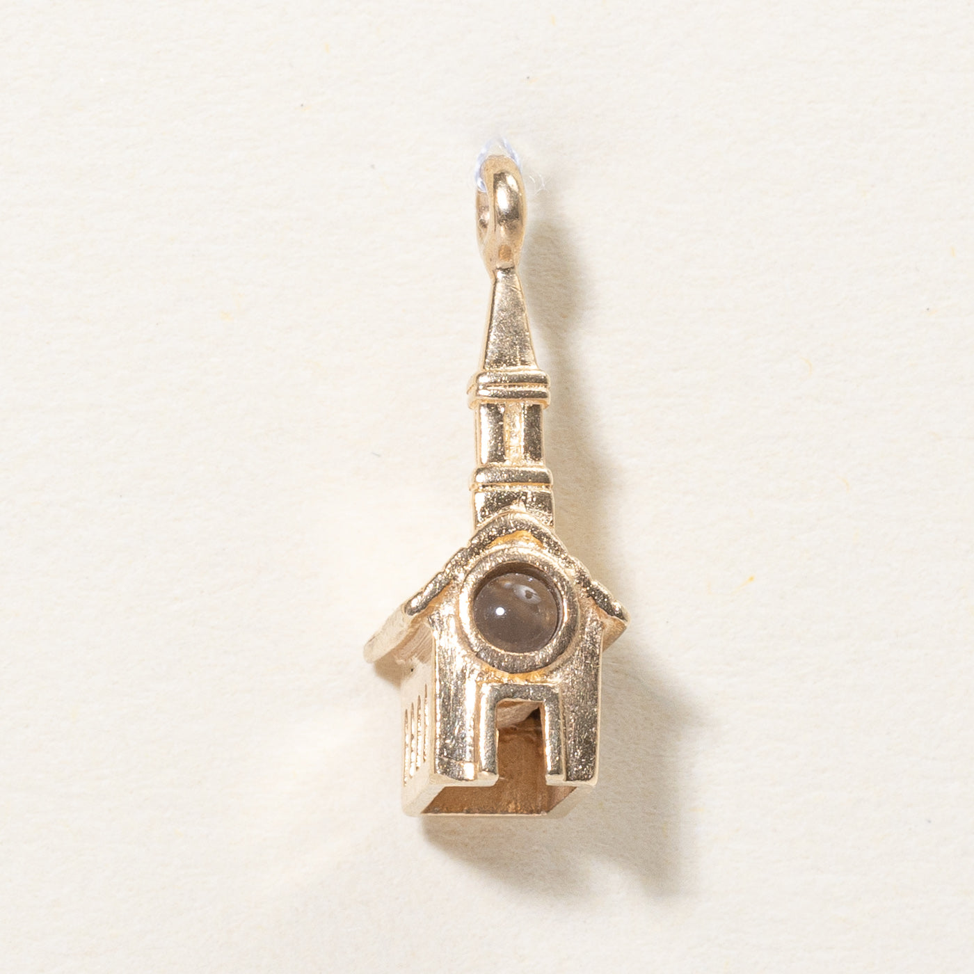 10K Yellow Gold Church Pendant with Glass Window Charm - Elegant Religious Jewelry for Women, Perfect for Gifts, Baptism, Weddings & Daily Wear