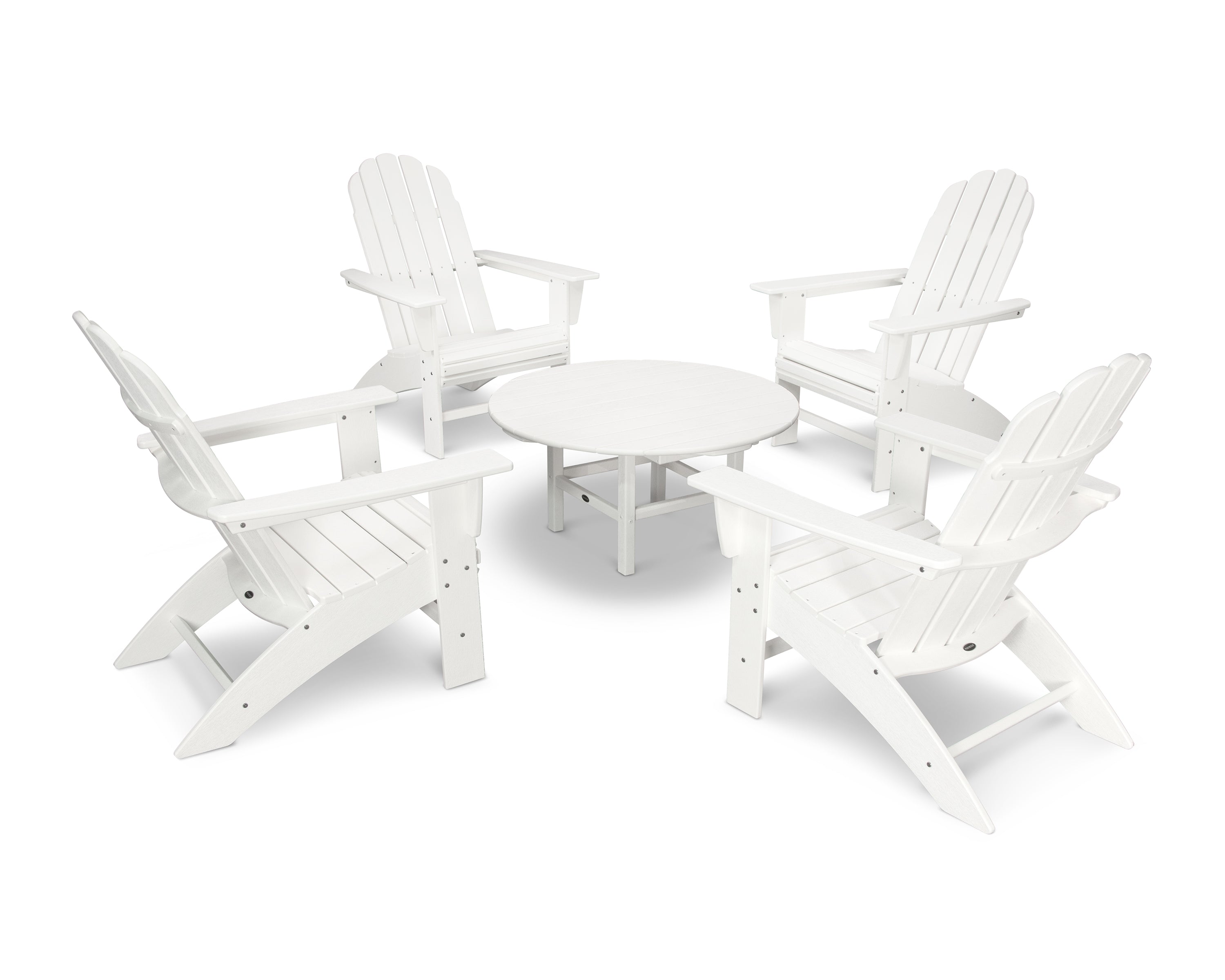 POLYWOOD Vineyard 5-Piece Oversized Adirondack Outdoor Patio Furniture Set - Perfect for Backyard, Poolside & Garden Relaxation