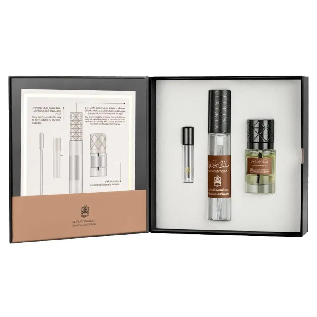 Premium Musk Oud Wood Perfume Oil & EDP Set - 12ml Oil + 30ml EDP Spray for Men & Women - Long Lasting Fragrance for Date Night, Special Occasions & Daily Wear