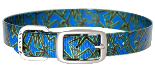 Dublin Dog Koa Collection Shattered 17 by 21.5-Inch Large Dog Collar - Triton Blue | Durable & Stylish Pet Collar for Medium to Large Dogs | Perfect for Walks, Training & Outdoor Adventures