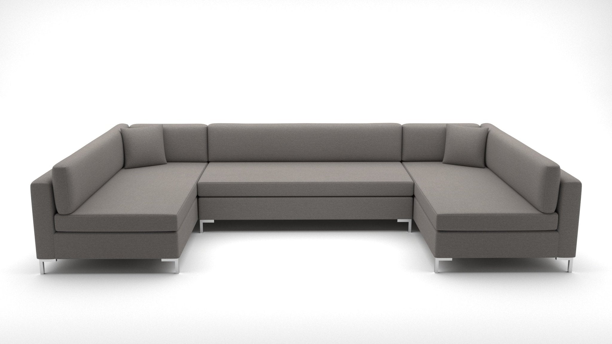 Bonnell 162 U-Shaped Armless Sectional Sofa - Modern L-Shaped Couch for Living Room, Apartment & Small Spaces - Perfect for Lounging, Entertaining & Family Gatherings