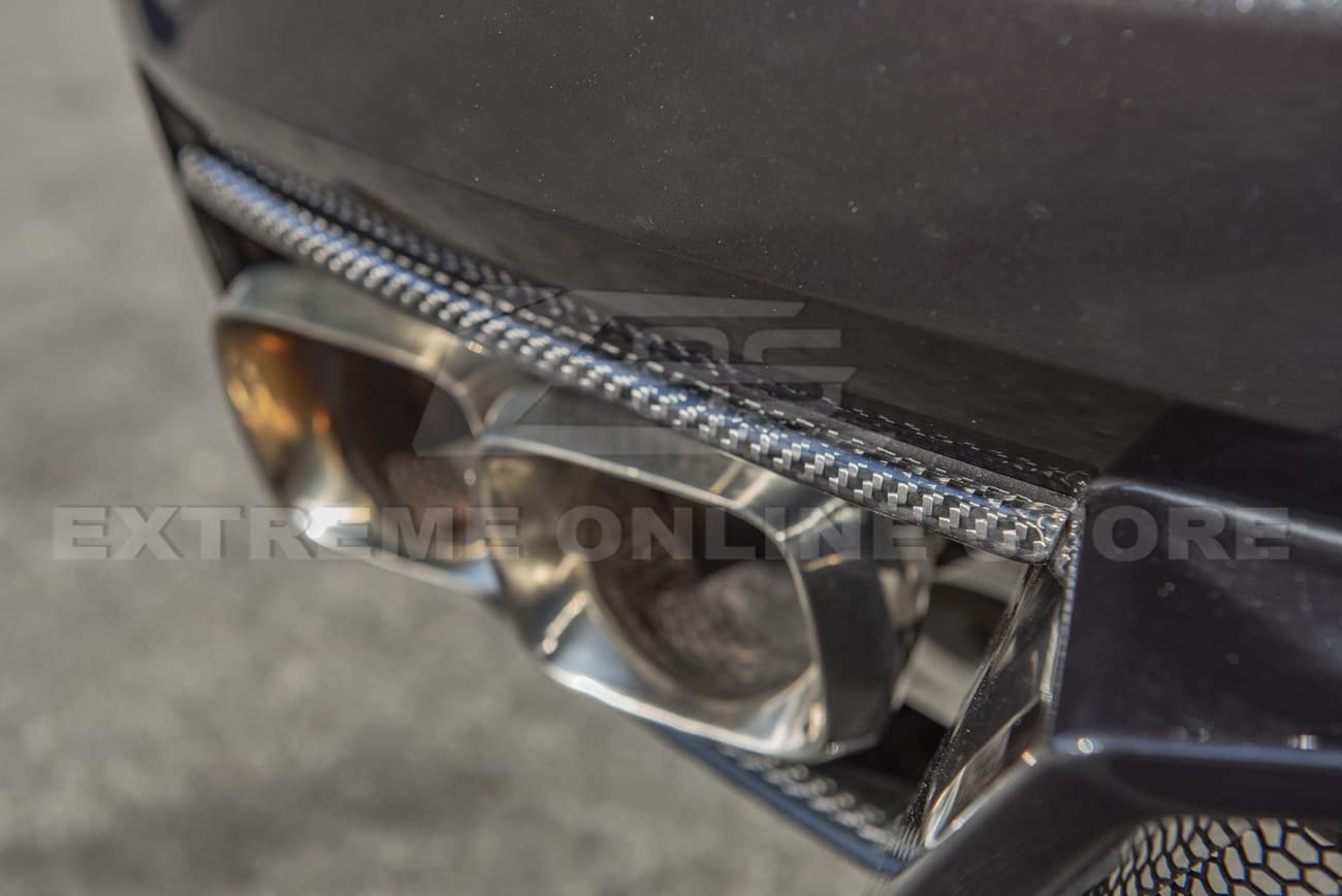 2020-2023 Chevrolet Corvette C8 Carbon Fiber Rear Diffuser Exhaust Bezel Pair - GM OEM Style Replacement - Perfect for Performance Upgrades & Car Shows