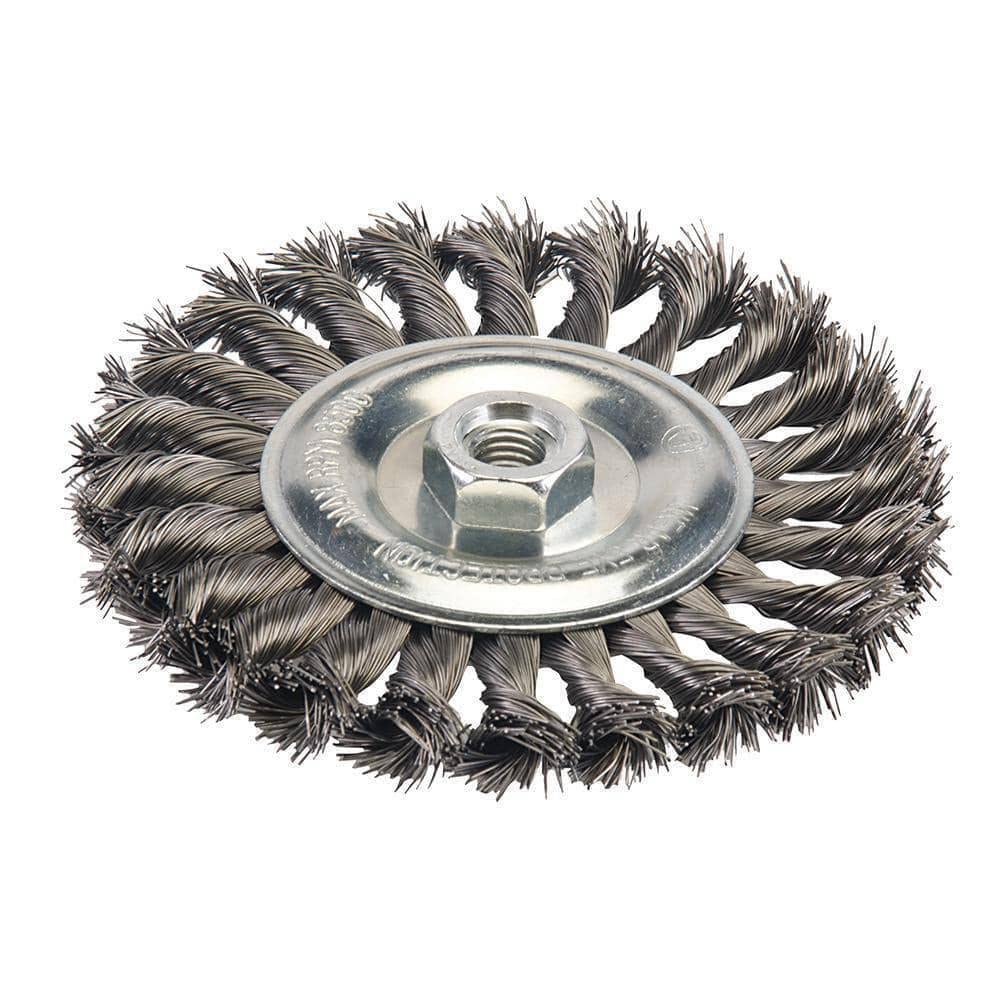 Silverline Tools 656640 - 115mm Steel Wire Twist Brush for Metal Cleaning, Rust Removal & Surface Preparation | Ideal for DIY Projects, Automotive Repair & Industrial Use
