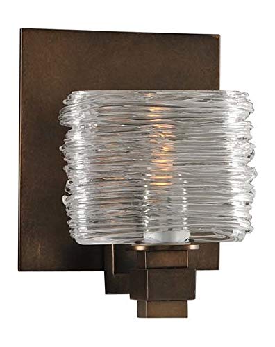 Vintage Bronze Clearwater 1-Light Bathroom Wall Sconce - Perfect for Bathroom Vanity, Powder Room, or Hallway Lighting