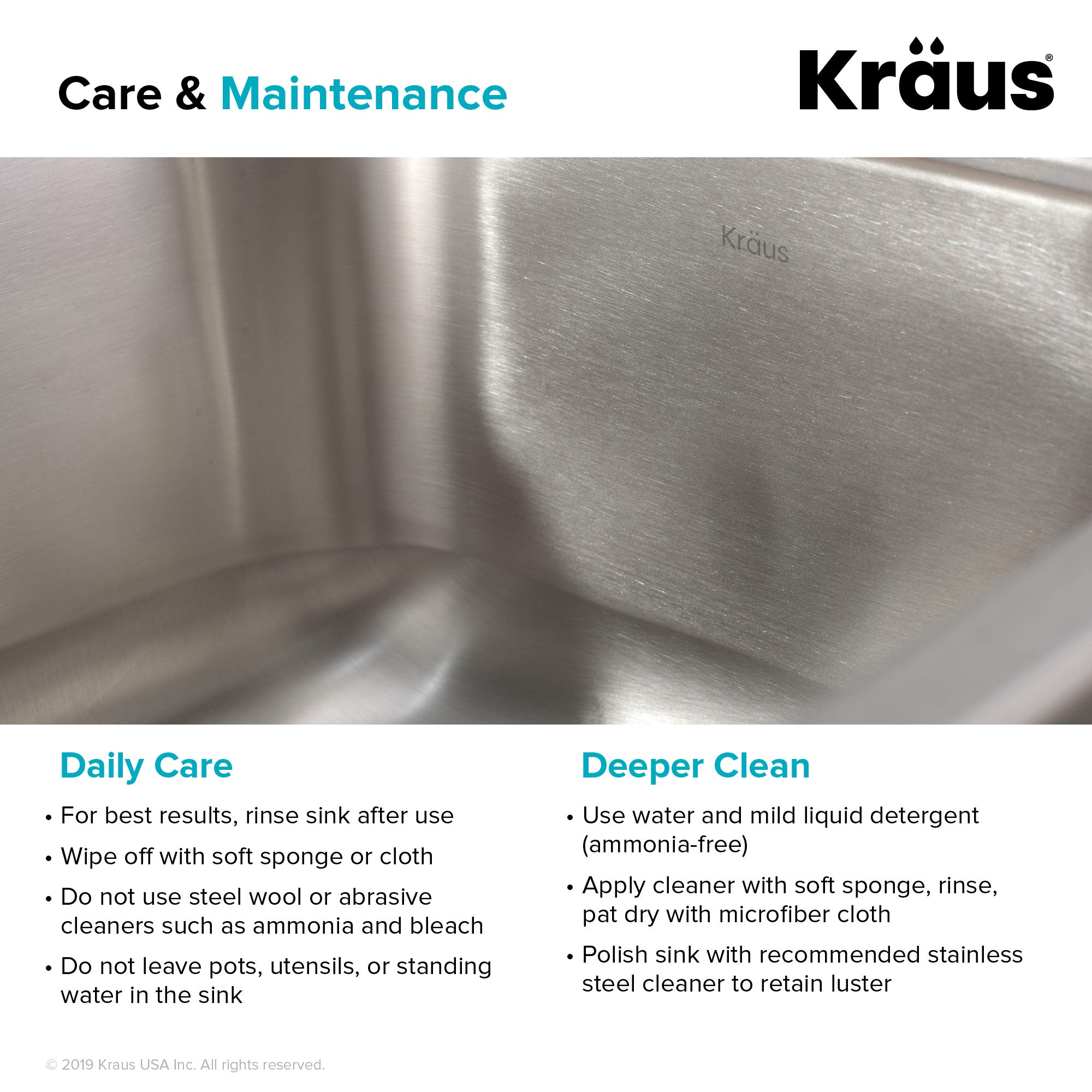 KRAUS KCA-1200 33-inch 16 Gauge Undermount Stainless Steel Kitchen Sink with 18-inch Pull-Down Commercial Style Faucet, Spot Free Finish - Perfect for Modern Home Kitchens and Restaurant-Style Cooking Spaces