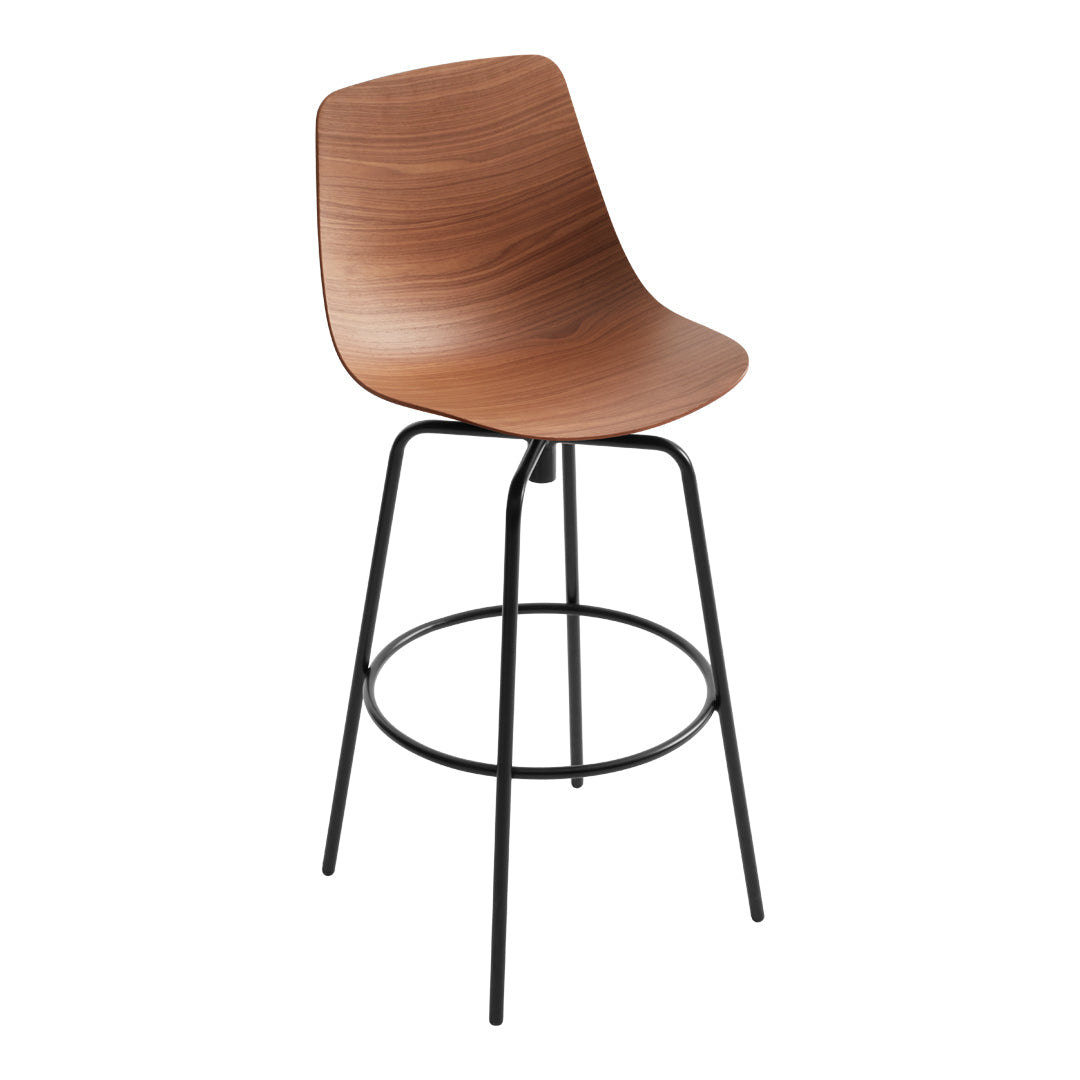 Clean Cut Barstool with Swivel Base - Modern Kitchen & Bar Stool for Home, Restaurant, and Cafe Use