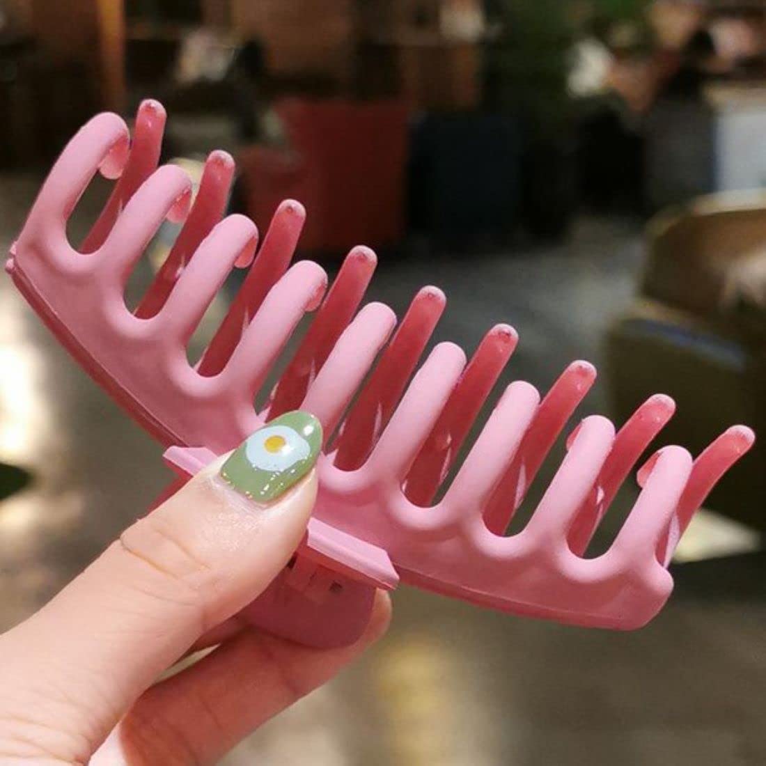 DENICRAAS Large Hair Claw Clips for Women - 4 Pack Strong Hold Non-Slip Matte Hair Clips for Thin, Thick & Curly Hair - Perfect for Workouts, Office & Everyday Styling