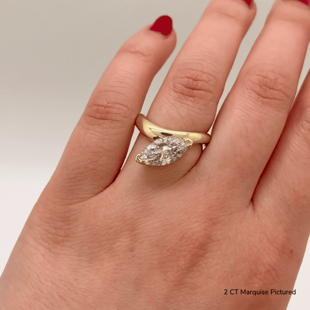 Cloud Offset Marquise Ring | Elegant Vintage-Inspired Marquise Cut Ring for Women | Perfect for Weddings, Anniversaries & Special Occasions