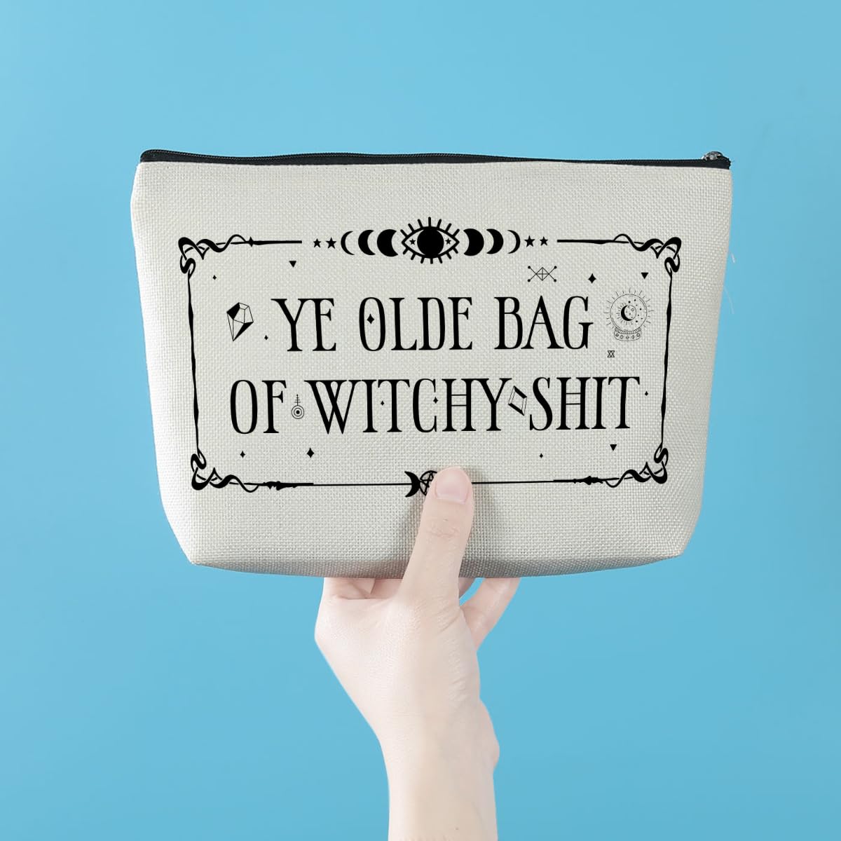 Witch Makeup Bag - Halloween Cosmetic Organizer for Travel & Parties - Funny Witchy Gifts for Women & Girls - Perfect for Wicca, Goth Birthday & Witchcraft Supplies - Great as Halloween Party Favors & Travel Essentials