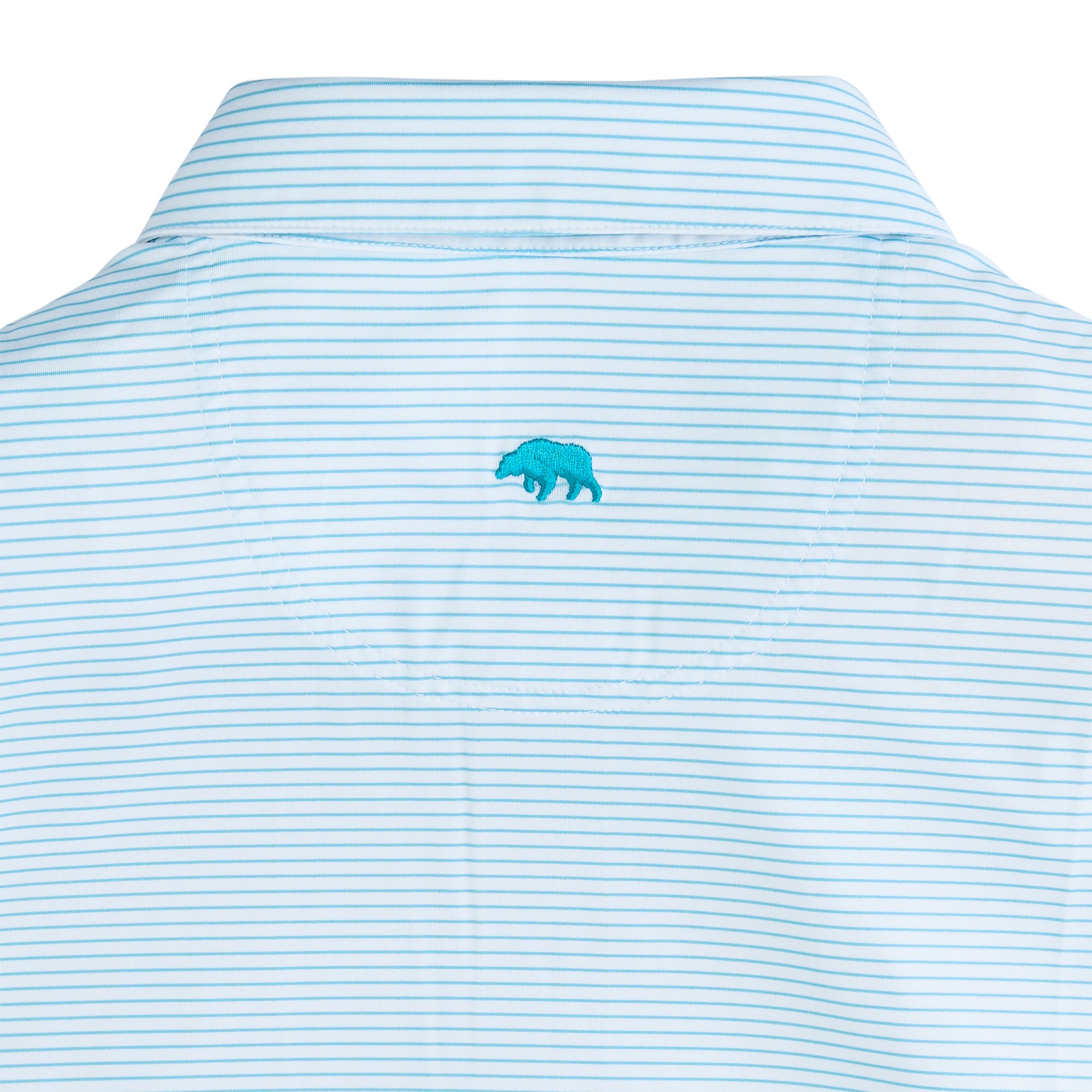 Birdie Stripe Performance Polo Shirt for Men - Breathable, Moisture-Wicking Golf & Tennis Shirt in Cabana Blue - Perfect for Sports, Workouts, and Casual Wear
