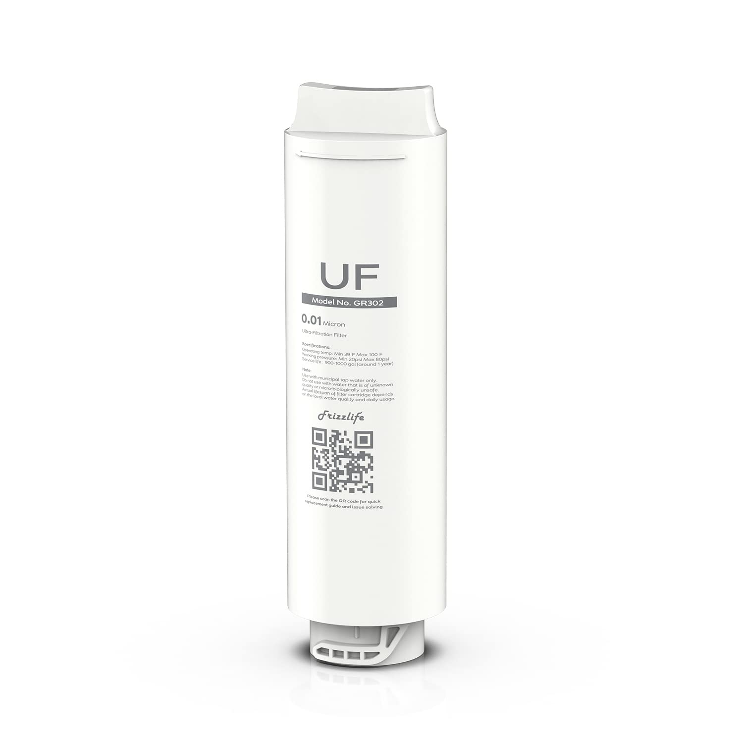Frizzlife GR302 UF Replacement Filter Cartridge for GX99 Ultra-Filtration Water Filter System – Compatible with Under Sink & Countertop Installation, Improves Taste & Reduces Contaminants