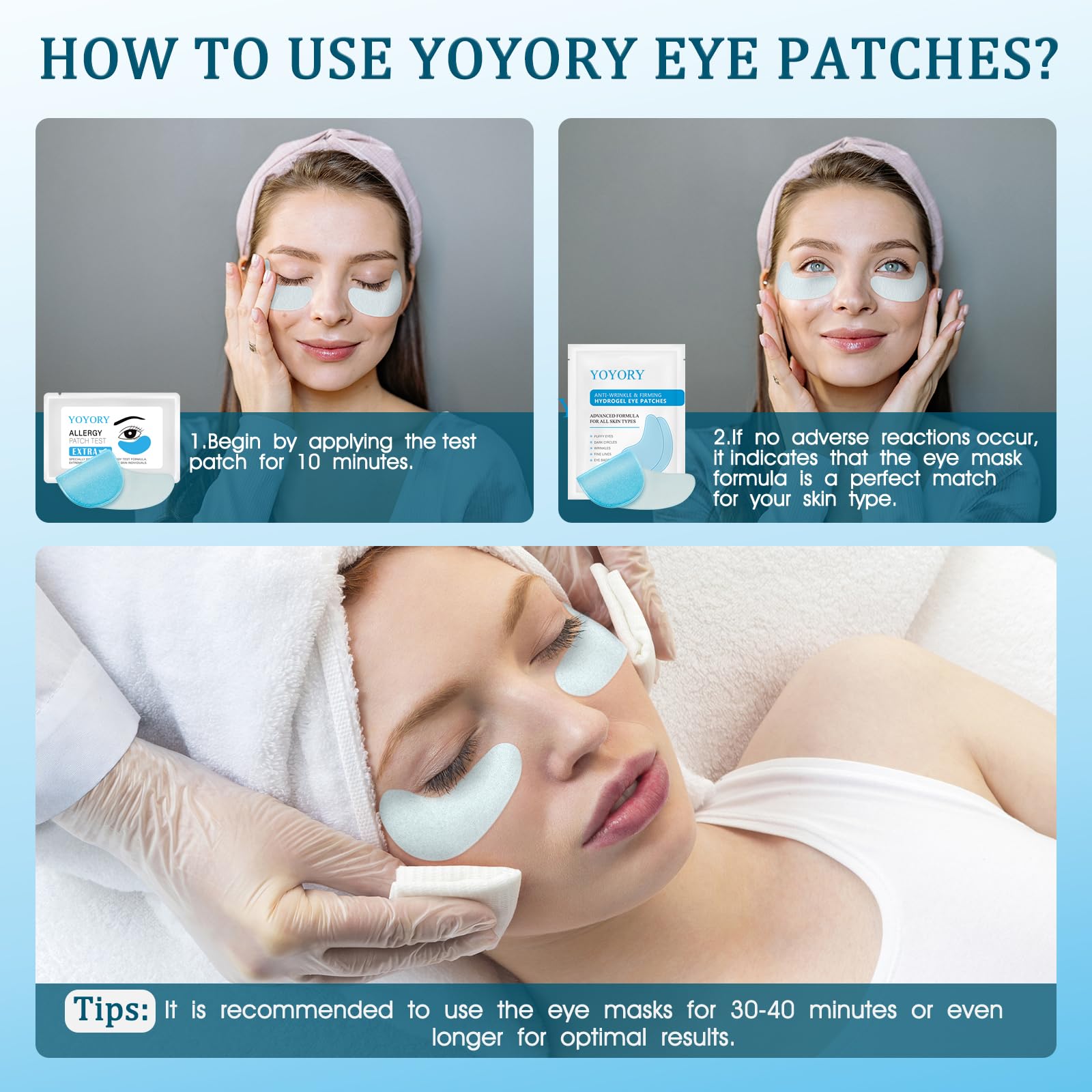 Under Eye Patches for Wrinkles & Dark Circles - Hydrating Eye Gel Masks with Hyaluronic Acid & Collagen | Puffy Eyes, Fine Lines & Eye Bags Treatment | 15 Pairs | Perfect for Night Routine & Travel Skincare