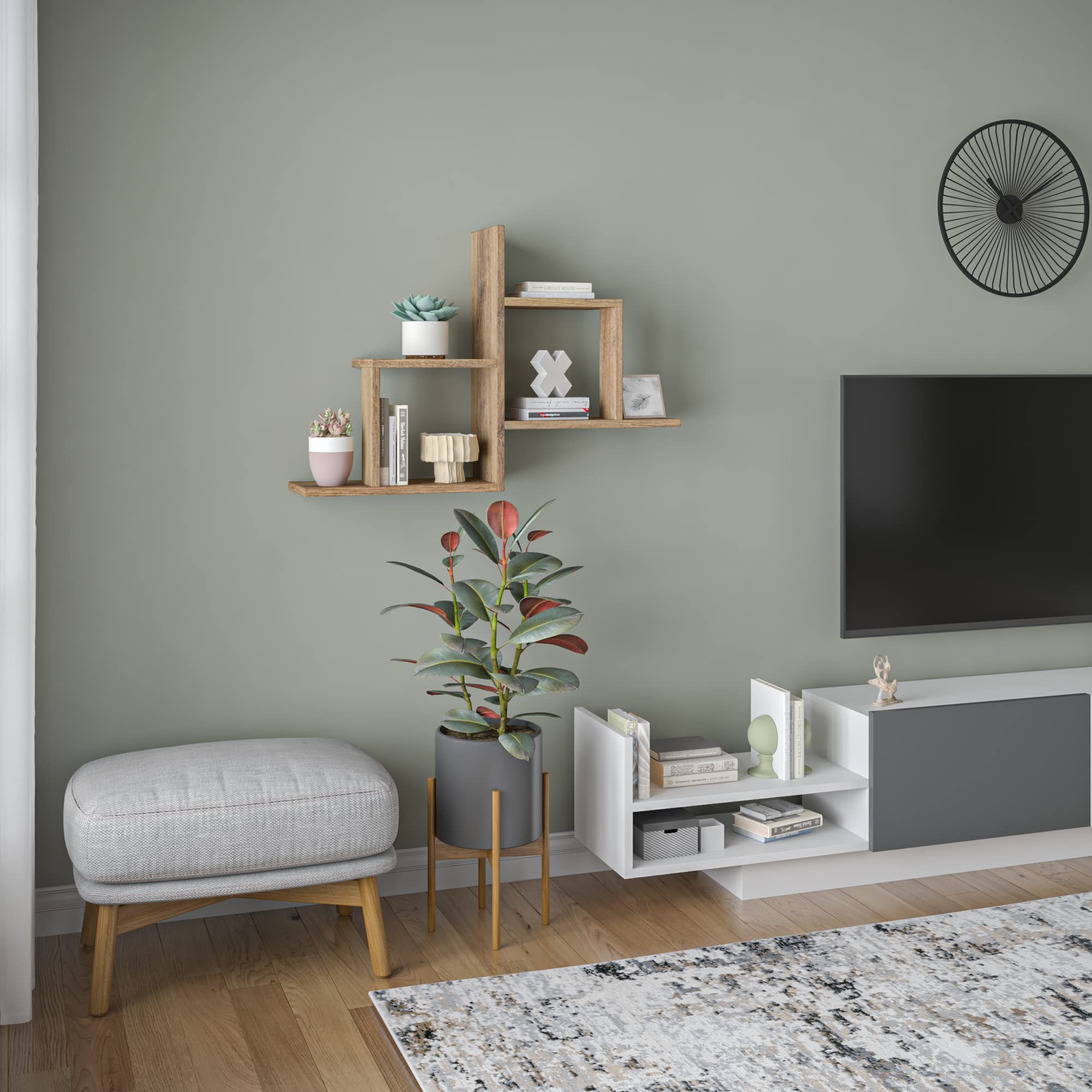 Modern Walnut Wall Shelf 22.83