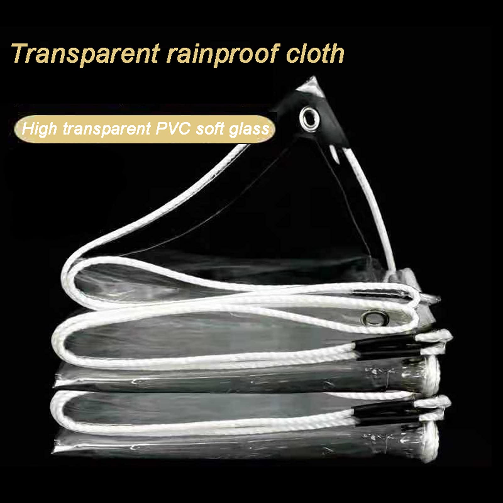 Clear Vinyl Tarp - Waterproof PVC Tarpaulin with Grommets for Outdoor Use | Transparent Tent Cover, Porch Canopy, Weatherproof Patio Curtain | Perfect for Pergolas, Gazebos, Camping & Emergency Shelters (2.5x3m / 8.2x9.8ft)