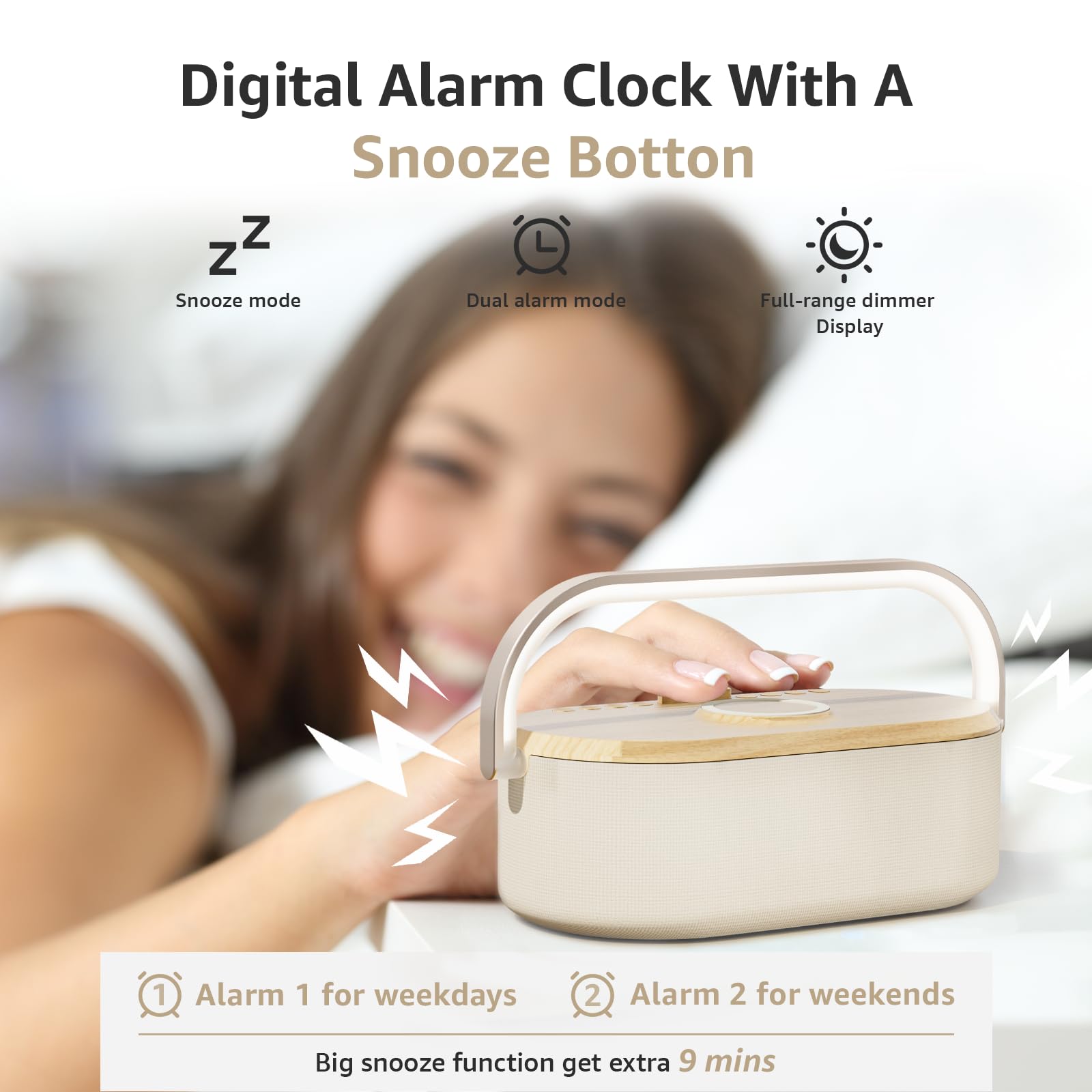 6-in-1 Sound Machine with Alarm Clock | Portable Bluetooth Speaker, Touch Night Light & 10W Fast Wireless Charger | 13 Soothing Sleep Sounds & White Noise Generator | Perfect for Bedroom, Nursery, Office & Travel Gifts