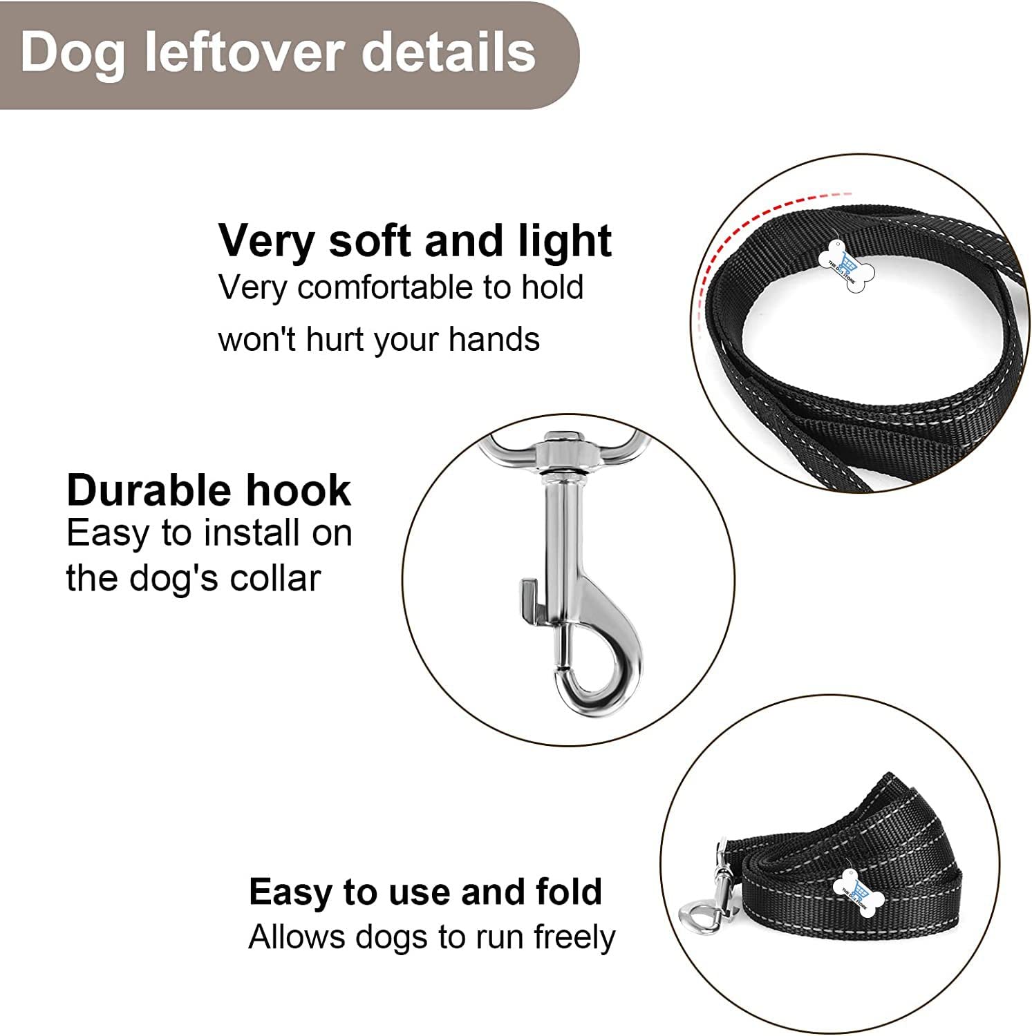 COZY PUPPIES 10FT Reflective Nylon Dog Leash - Heavy Duty Training Lead with Metal Clasp for Small, Medium & Large Dogs | Durable Pet Accessories for Walking, Running & Nighttime Safety (Red)