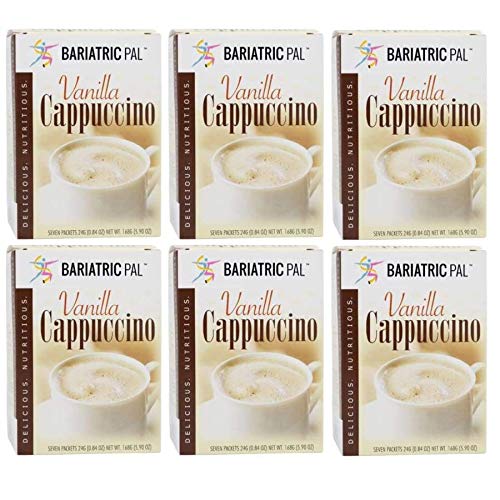Bariatricpal Hot Cappuccino Protein Drink Mix - Vanilla Flavor, 6 Pack | High Protein Meal Replacement for Weight Loss | Perfect for Post-Workout Recovery & Bariatric Surgery Patients