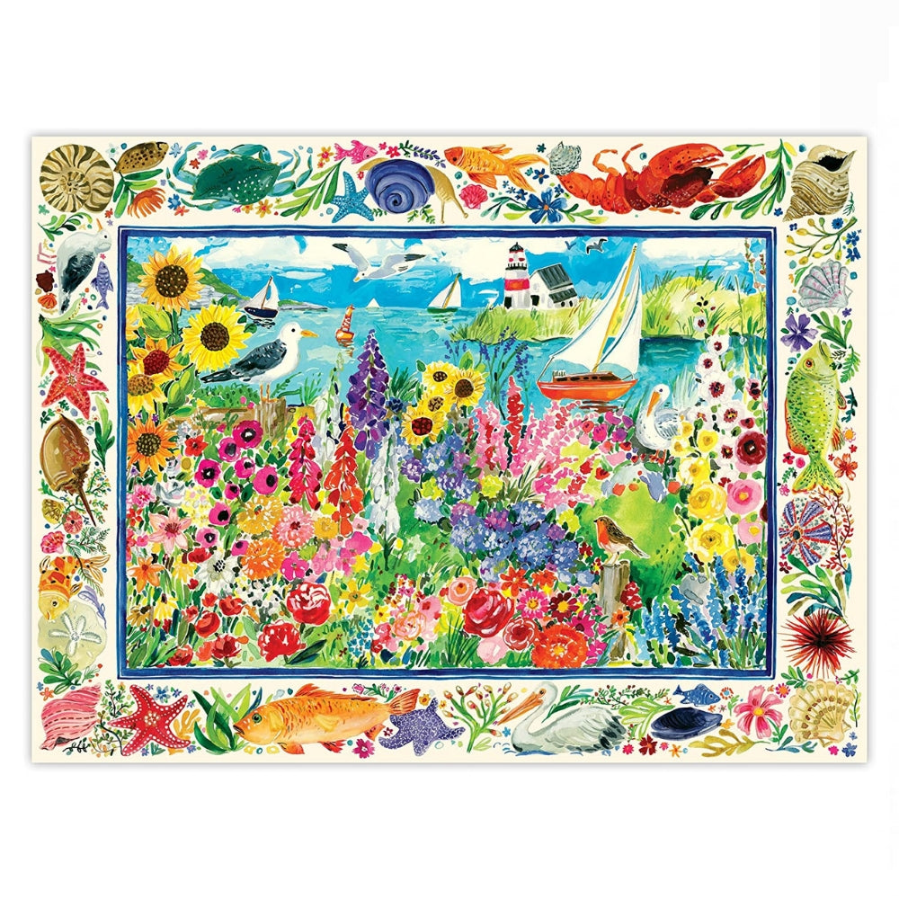 eeBoo Seagull Garden 1000 Piece Jigsaw Puzzle for Adults - Beautiful Coastal Landscape Art for Home Decor, Relaxation & Family Game Night