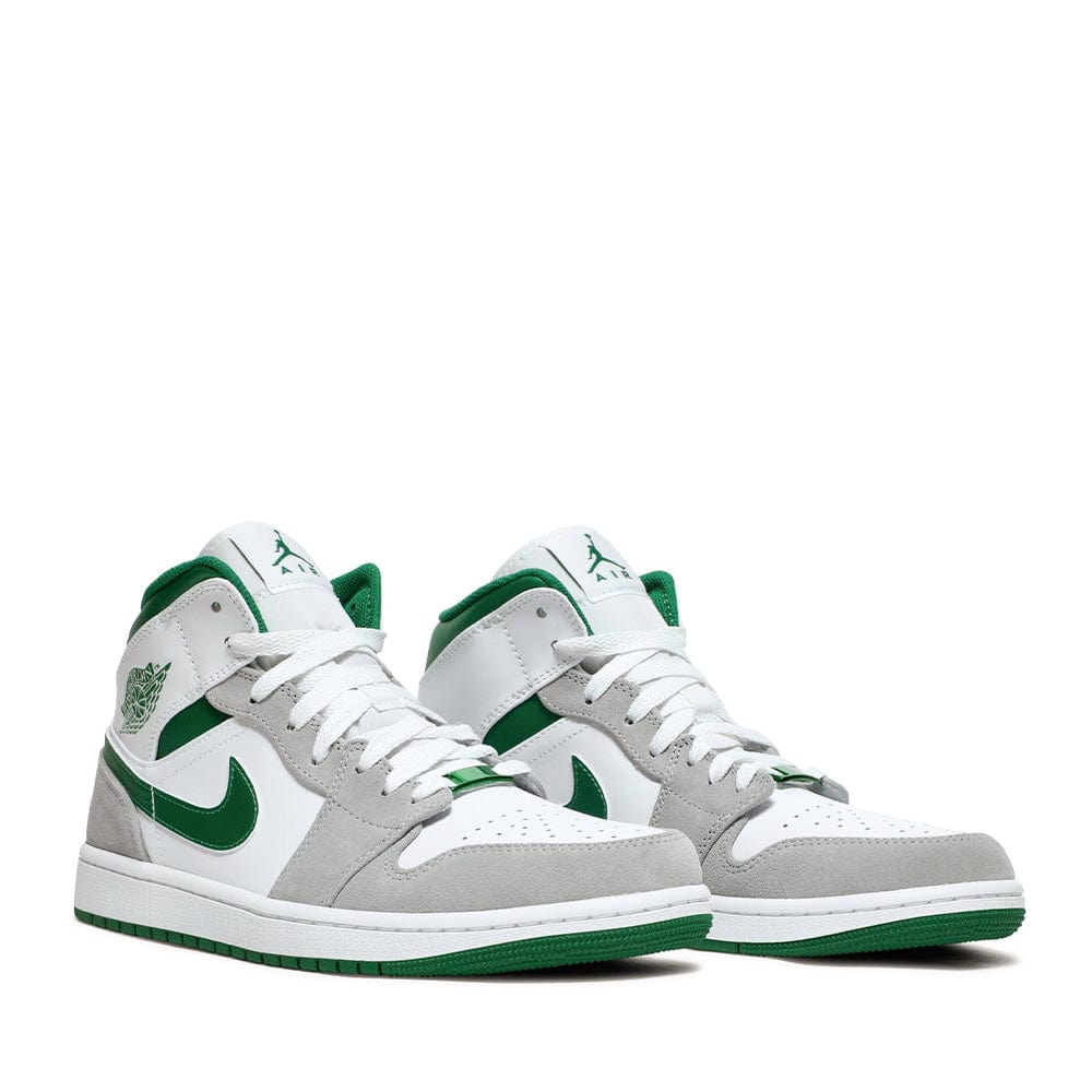 Nike Air Jordan 1 Mid SE Grey Green - Men's Basketball Shoes for Casual Wear & Street Style (New Release)
