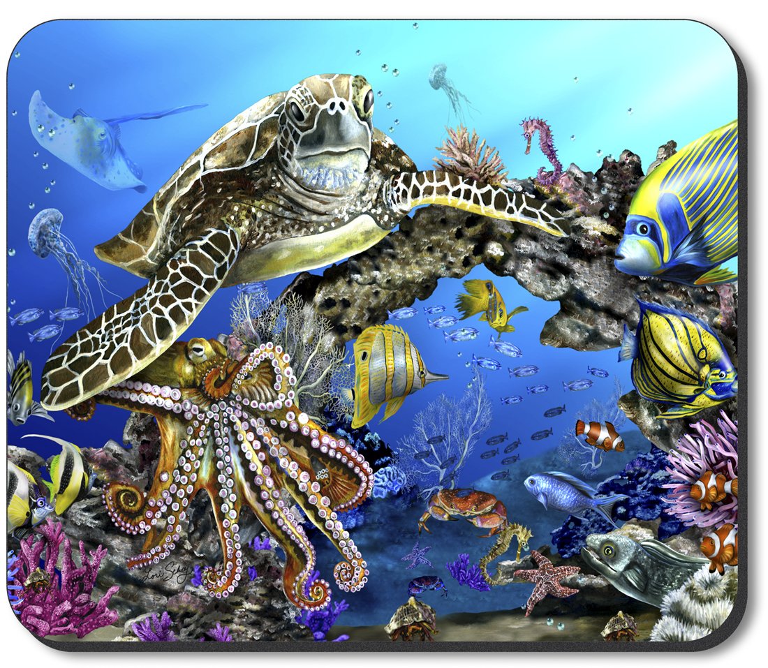 Premium Art Plates Brand Mouse Pad - Ocean & Sea Life Design for Gaming & Office Use | Non-Slip Rubber Base, Smooth Surface for Computers & Laptops | Perfect Gift for Home & Work