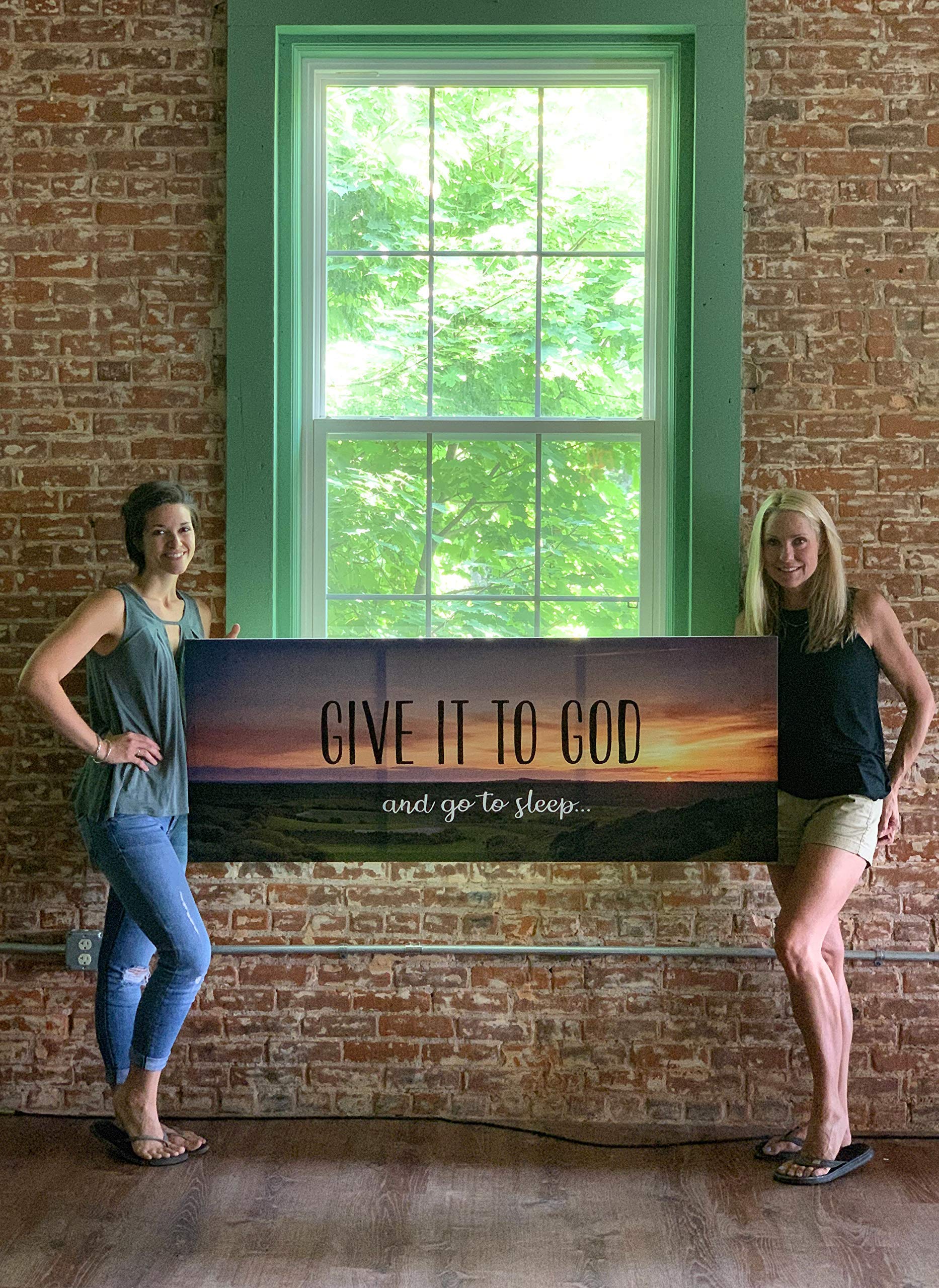 Give It to God, Go To Sleep - Inspirational Christian Wall Art, Spiritual Bedroom Decor, Sunset Print, Perfect Gift for Faith-Based Home & Prayer Room Decorations