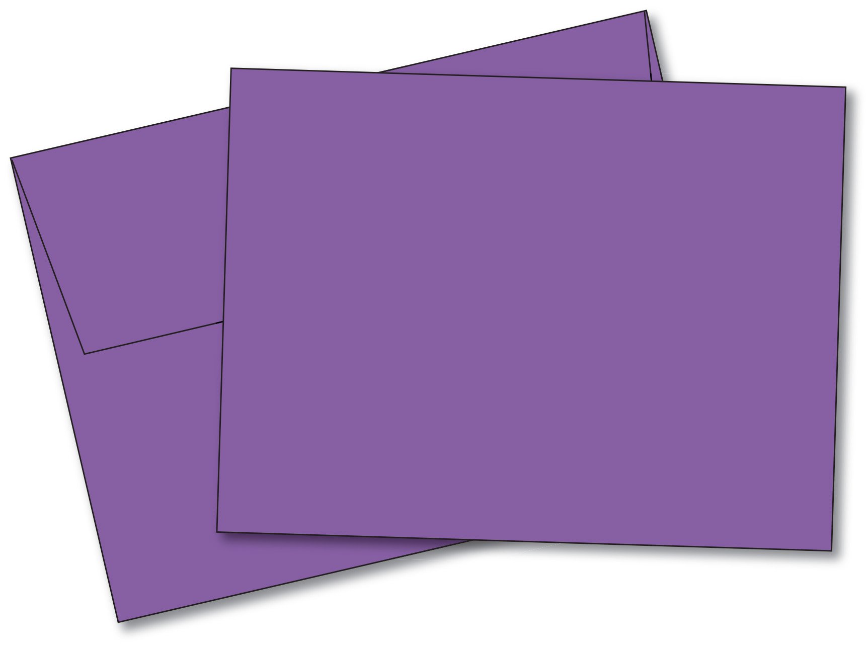 Premium Uncoated Blank Note Cards - 5 x 7 Inches, 40 Cards & Envelopes Set - Flat Cards (Not Folded) - Grape Color - Perfect for Thank You Notes, Wedding Invitations, and Business Correspondence