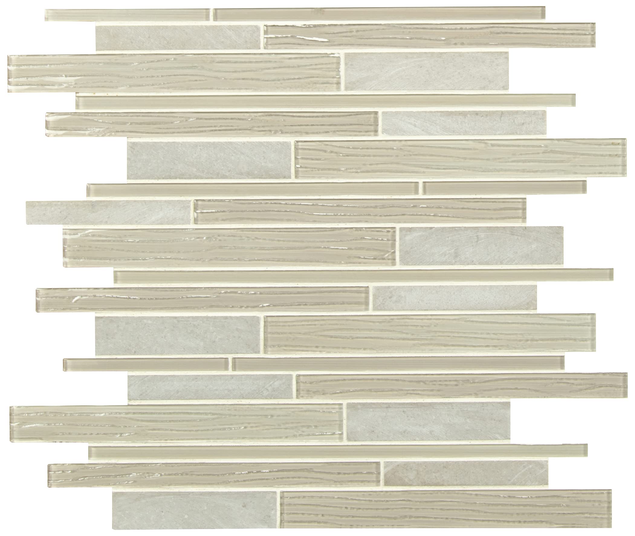 MSI Snowcap Blend 12.2x11.81 Inch Interlocking Stone Tile - Mesh Mounted Mosaic for Kitchen Backsplash, Bathroom & Shower Walls - Waterproof & Easy to Install for Home Renovation