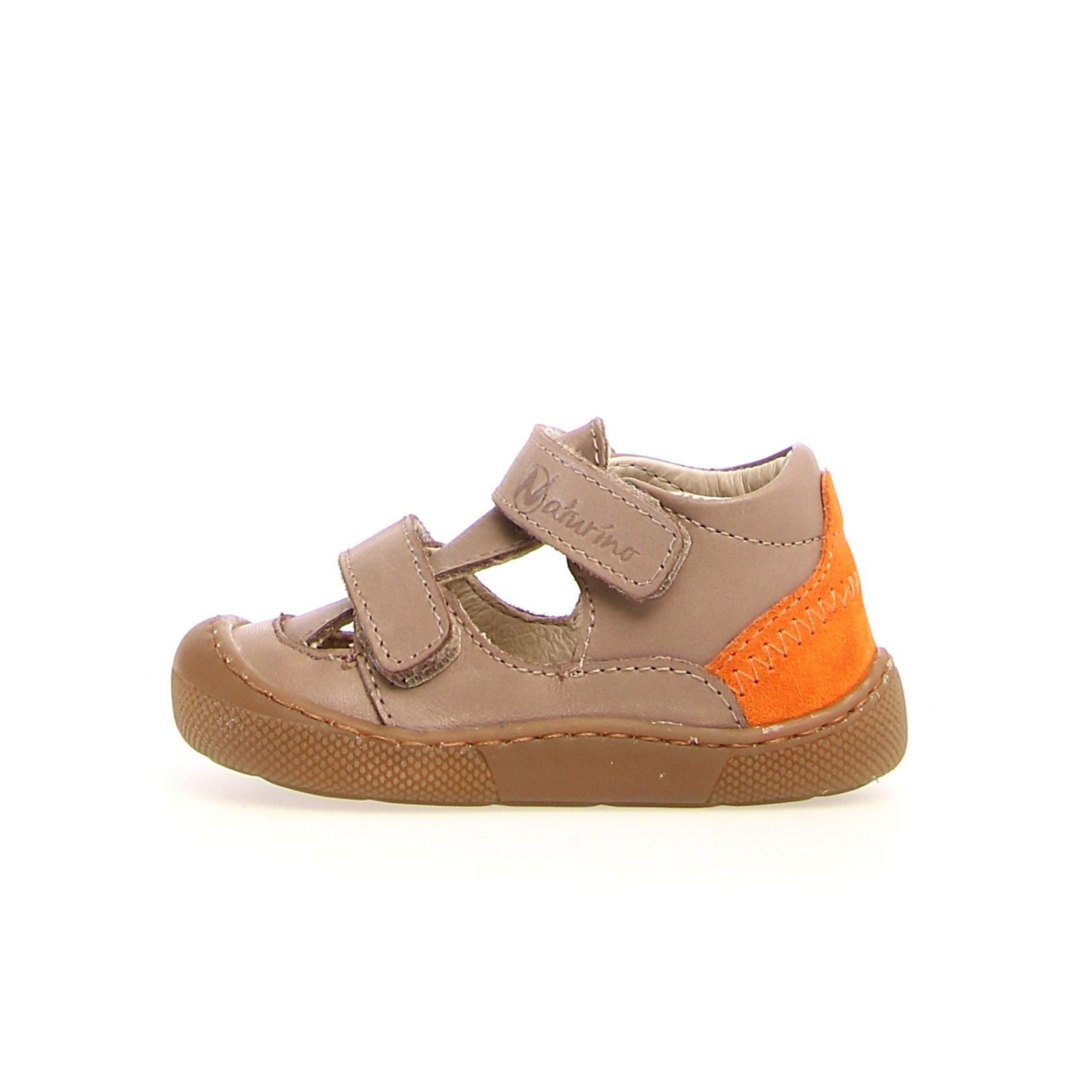 Naturino Irty's Boys Barefoot Casual Shoes - Lightweight & Flexible for Active Play - Taupe/Orange - Perfect for Outdoor Adventures & School Activities
