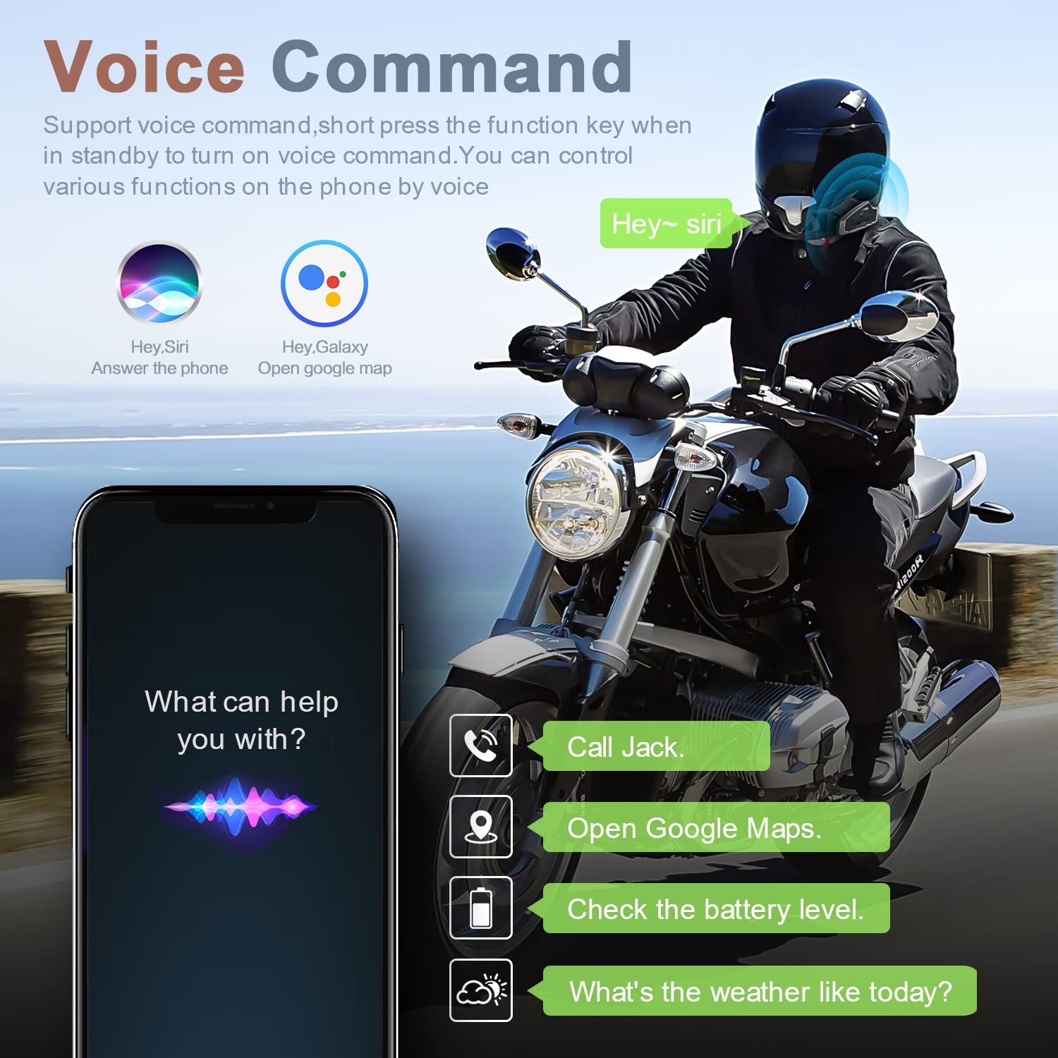 Fodsports FX2 Motorcycle Bluetooth Headset - 2 Rider Helmet Intercom System with FM Radio, Hands-Free Calling, Voice Dial, Stereo Music Sharing & Waterproof for Safe Riding - Perfect for Group Rides, Commuting & Adventure Touring