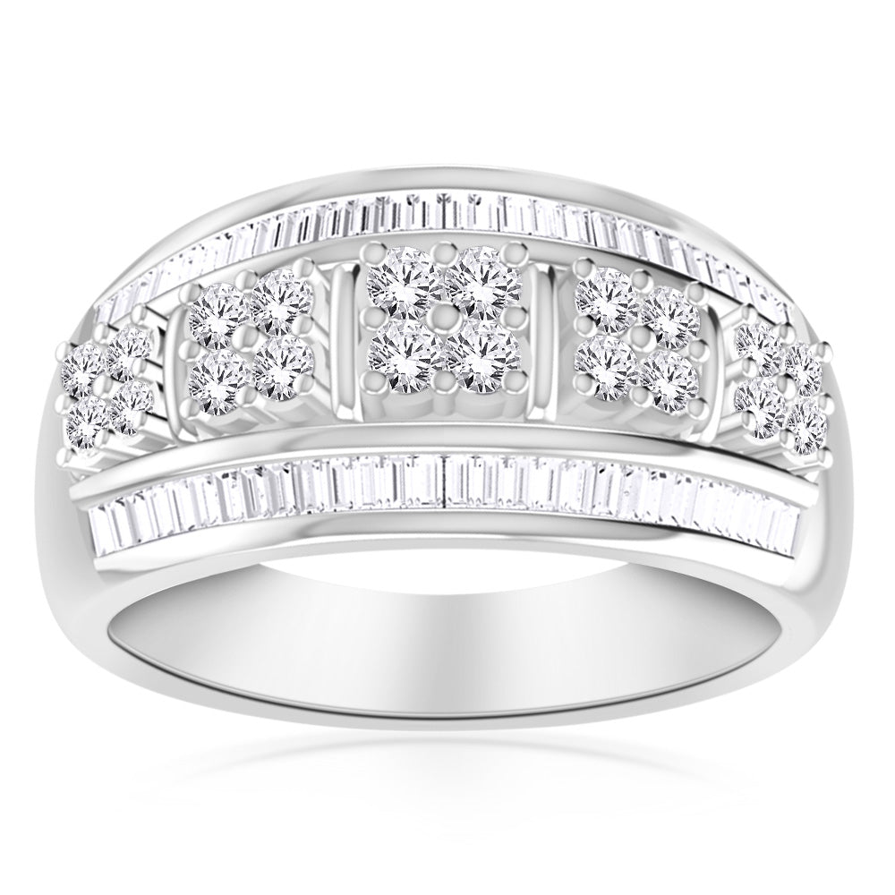 10ct White Gold 1 Carat Diamond Engagement Ring for Women - Elegant Wedding Band, Anniversary Gift, Bridal Jewelry for Special Occasions