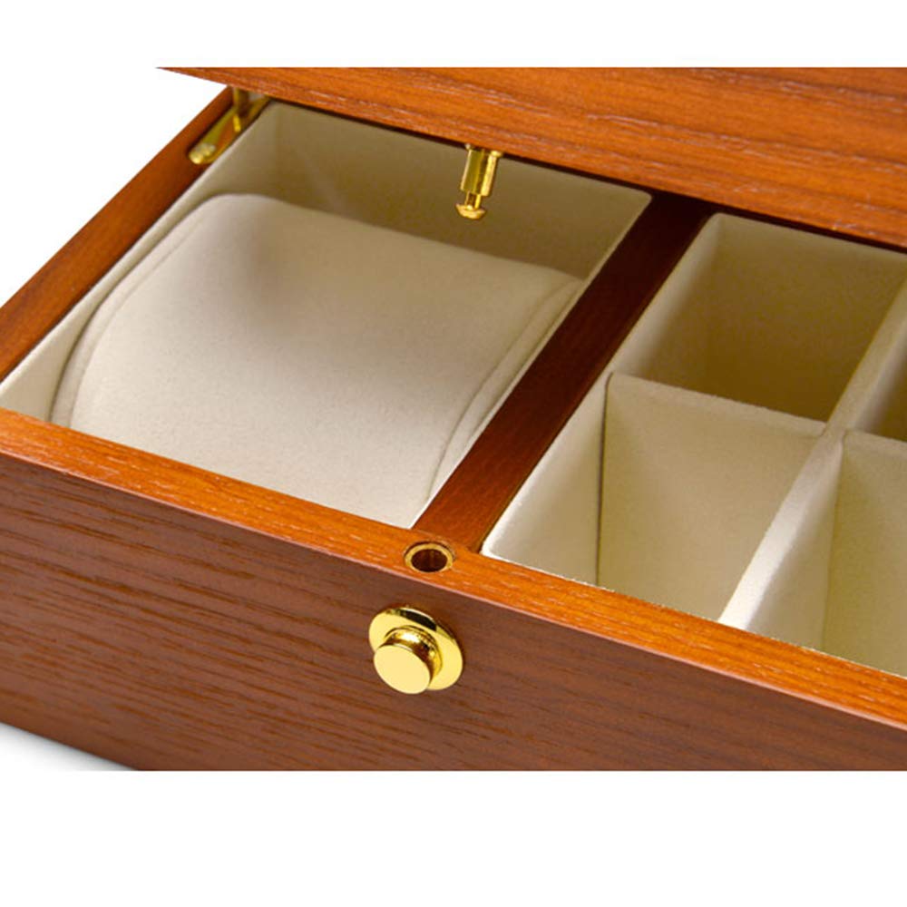 Premium Wooden Watch Box with Integrated Storage & Metal Concealed Buckle - Multi-Function Jewelry Organizer for Men & Women - Perfect for Travel, Home Display and Watch Collection Storage