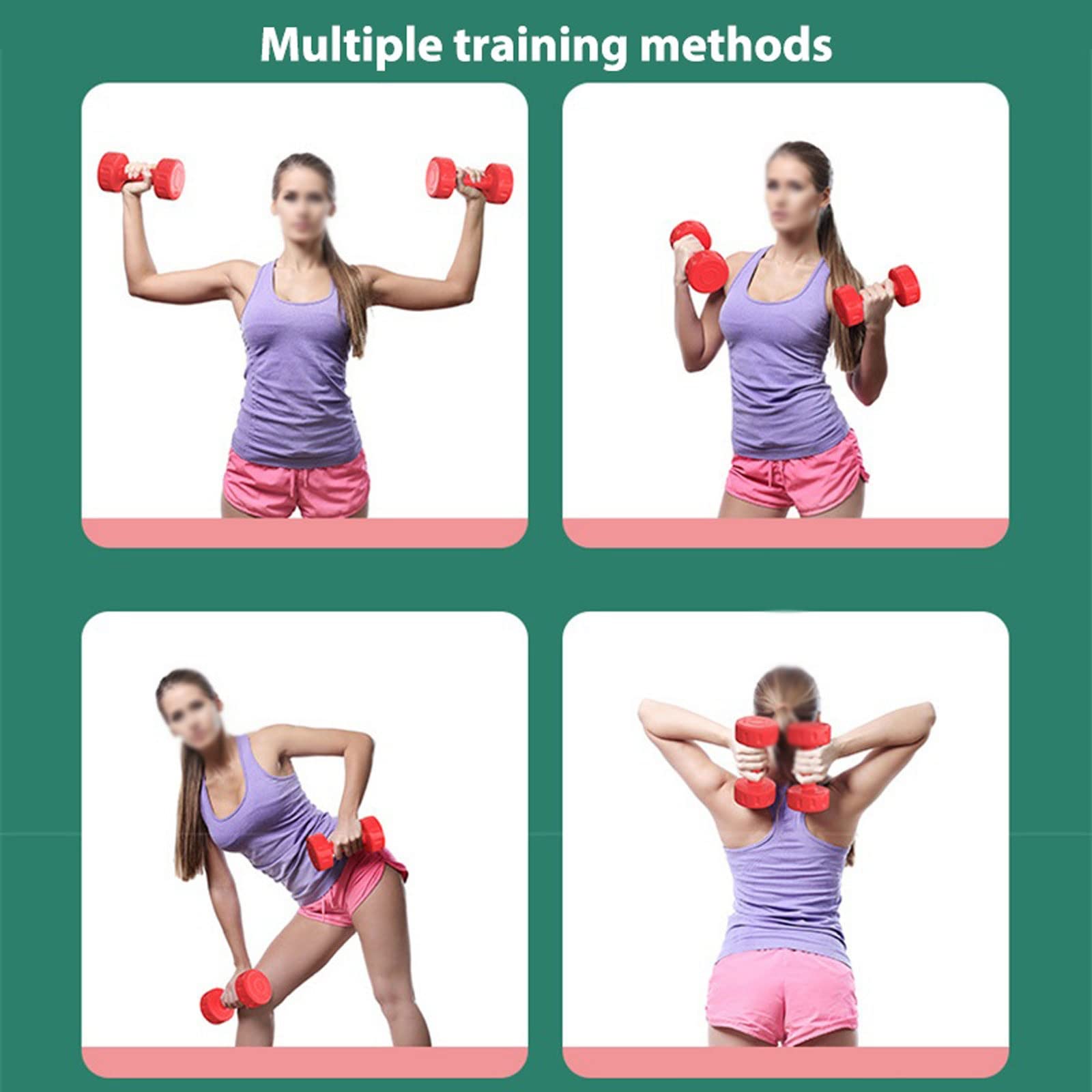 CHDWEY Adjustable Dumbbell Set - Non-Slip Grip, 2-in-1 Home Gym Equipment for Strength Training & Bodybuilding (Pink) - Perfect for Women's Home Workout, Full Body Exercise & Fitness Training