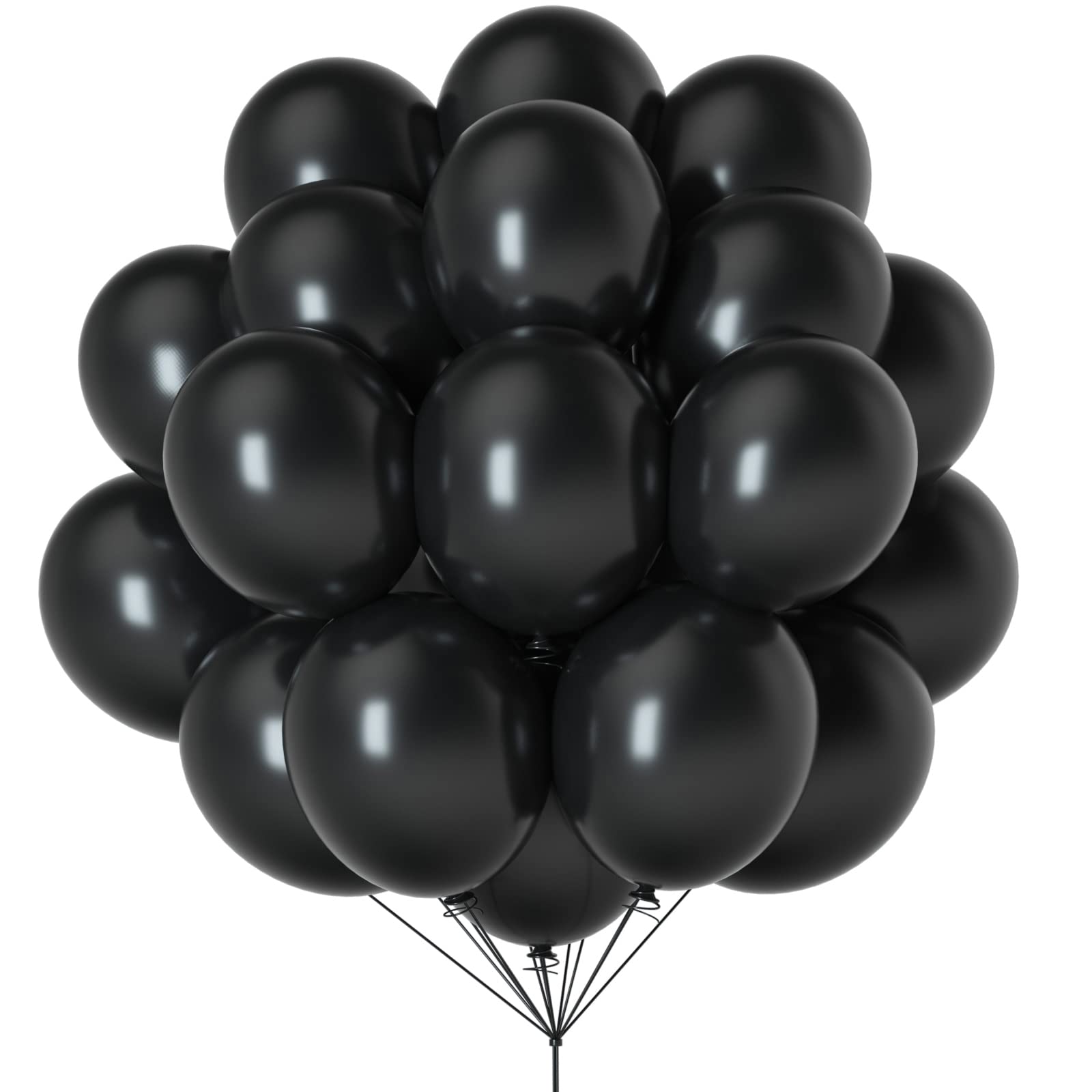 80pcs Black Balloons Kit - 12 Inch & 5 Inch Latex Balloons with Strings for Decorations | Perfect for Black Theme Weddings, Birthday Parties, Graduations, New Year & Engagement Celebrations | Create Stunning Balloon Garlands & Photo Backdrops