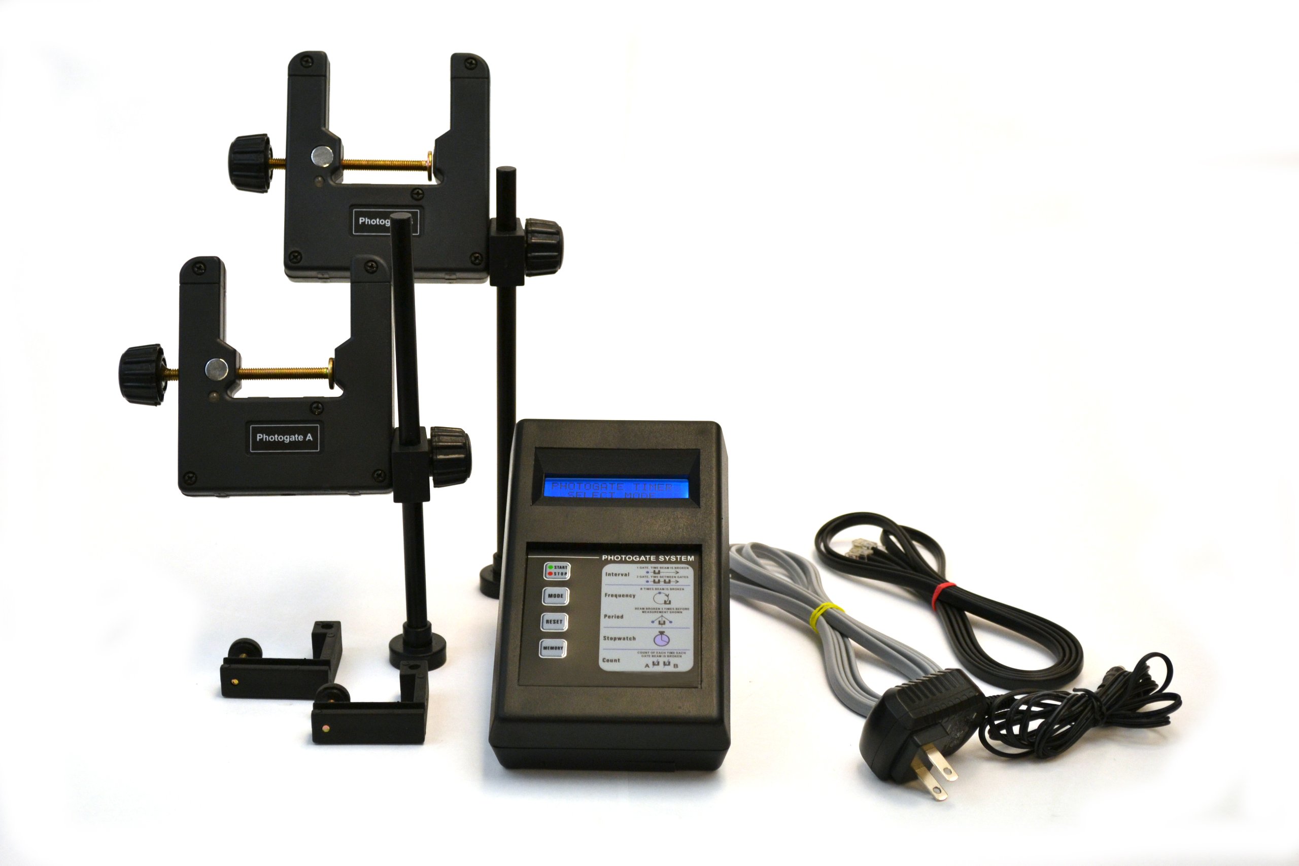 Complete Photogate System with 2 Gates & 4 Timer Modes - High Precision Timing for Physics Lab Experiments | Science Classroom & Research Use