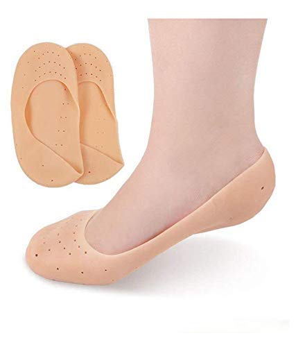 R A Products Anti Crack Full Length Silicone Foot Protector Moisturizing Socks for Dry Cracked Feet & Heel Pain Relief - Best for Overnight Foot Care, Diabetic Foot Therapy & Cracked Heel Treatment (Full Length)