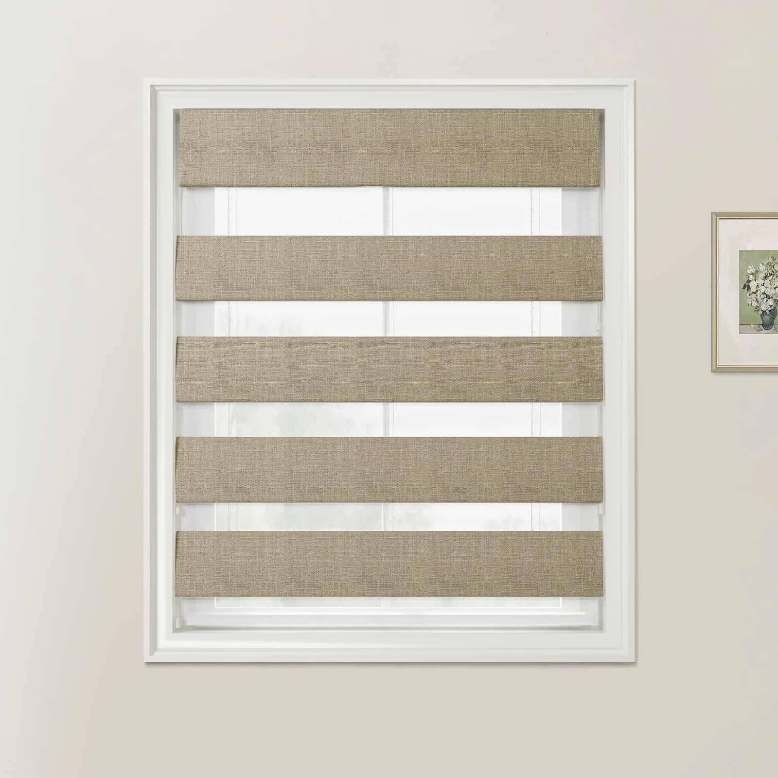 Custom Zebra Roman Blind Cord Lift - Blackout Window Shades for Home & Office - Easy Installation & Light Control