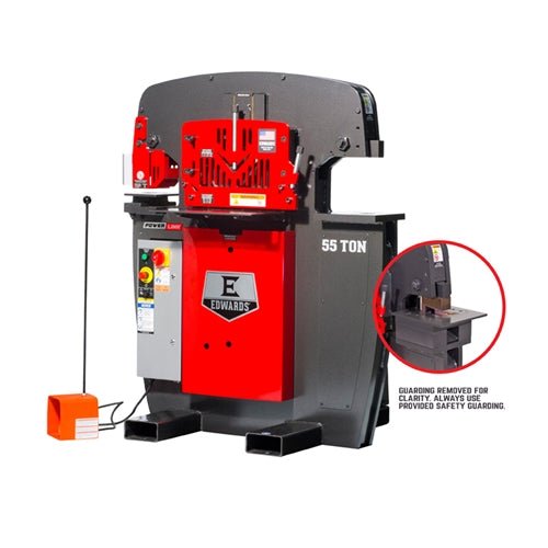 55 Ton Ironworker Machine with Copper Notcher - Heavy Duty Metal Fabrication for Steel Cutting, Punching & Notching | Perfect for Workshops, Construction & Industrial Use