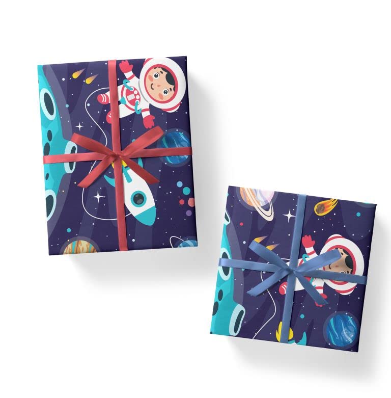 10-Pack Space-Themed Gift Wrapping Paper - 12x18 Inch - Multiverse Design - Perfect for Birthday, Christmas & Sci-Fi Party Decorations
