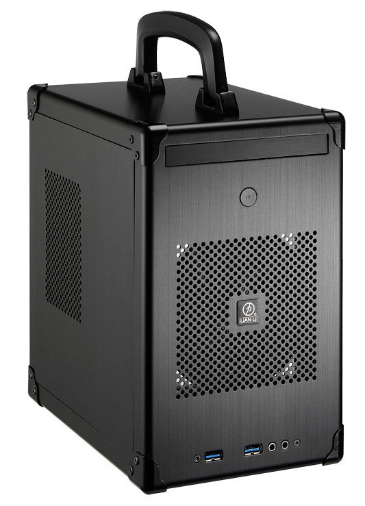 Lian Li PC TU100B Black Mini ITX Briefcase Style Computer Case - Compact Gaming PC Build for Travel & LAN Parties