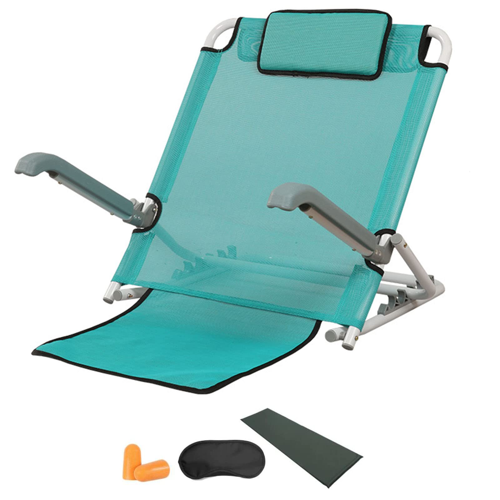 Adjustable Bed Backrest Pillow - Portable Folding Lumbar & Neck Support with Head Pillow for Reading, Relaxing in Bed or Beach Chair - Perfect for Back Pain Relief, Elderly Comfort & Post-Surgery Recovery