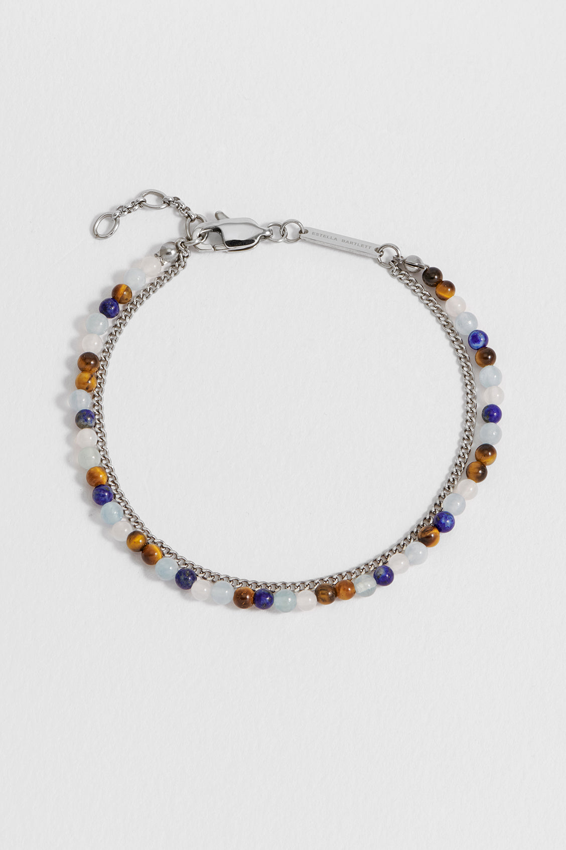 Men's Mixed Gemstone and Chain Duo Bracelet - Stylish Handmade Jewelry for Gifts, Casual & Formal Wear | Perfect for Date Nights, Weddings & Everyday Fashion