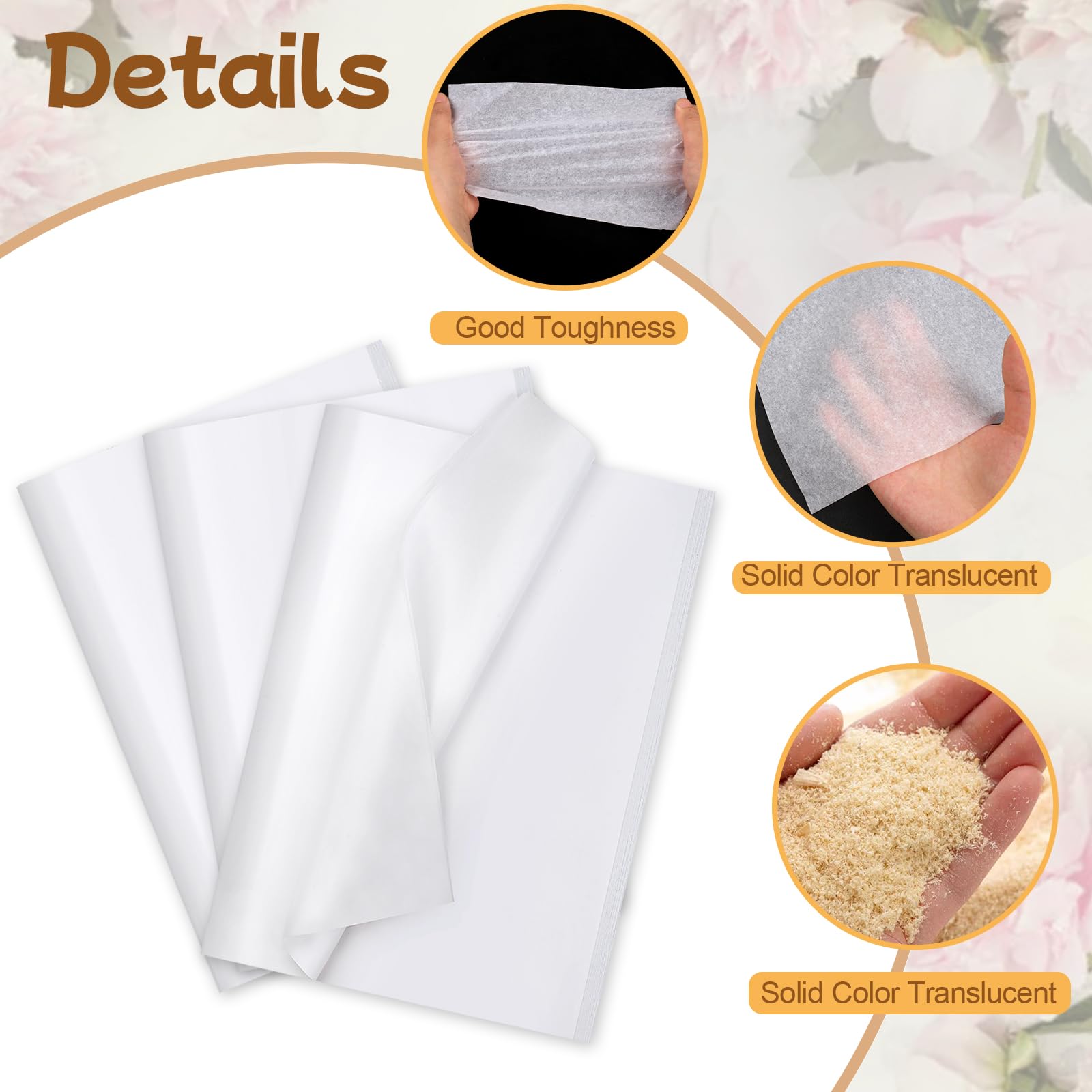 Phinus 140 Sheets White Tissue Paper Bulk - 14 x 20 Inches Wrapping Paper for Gift Bags, Wedding Decorations, Birthday Party Supplies & DIY Craft Projects | Perfect for Floral Arrangements, Gift Wrapping & Home Decor