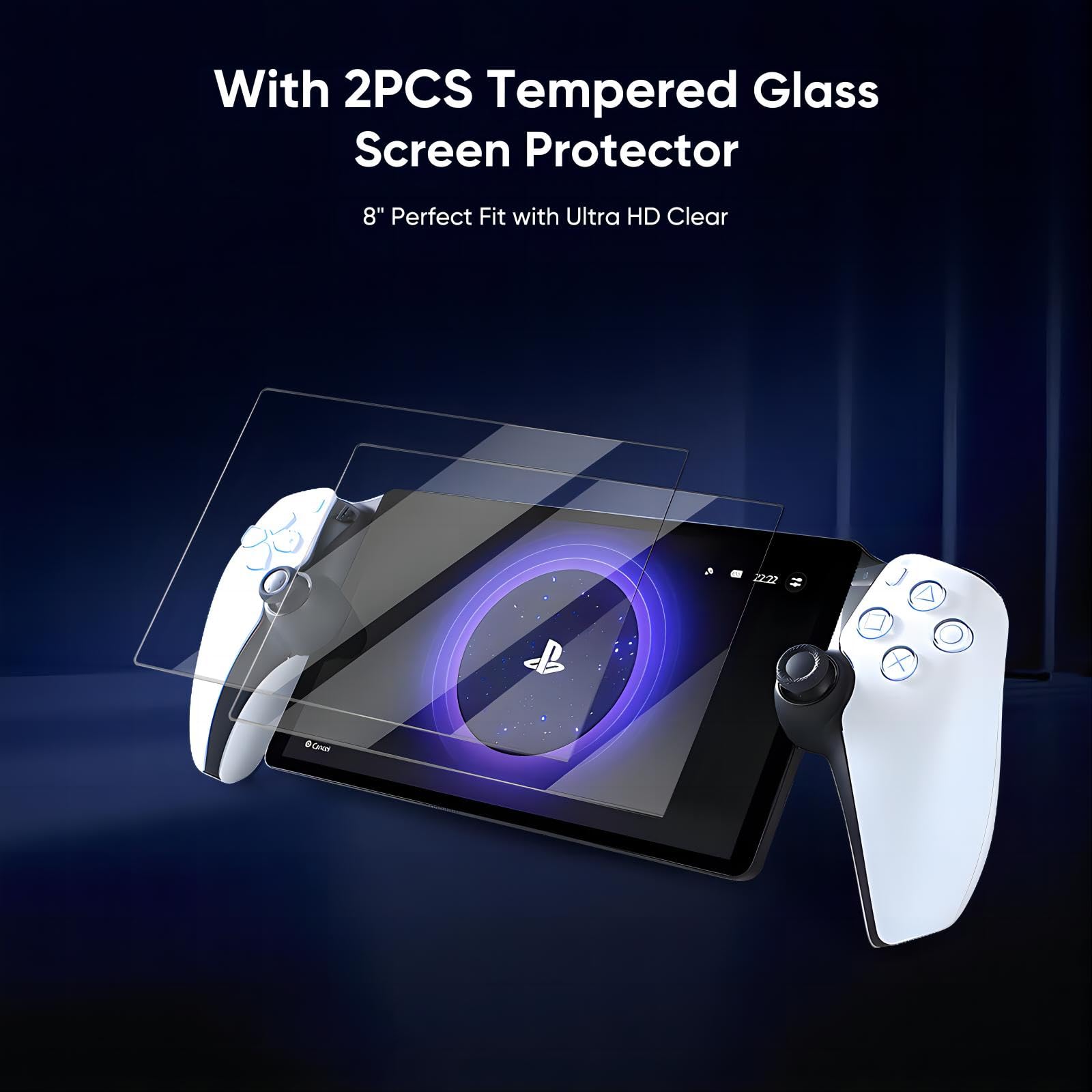 Premium PS5 Portal Travel Case with 2-Pack Screen Protectors - Durable Carrying Case for PlayStation Portal Remote Player & Accessories | Perfect for Gaming On-The-Go, Travel Protection & Console Storage