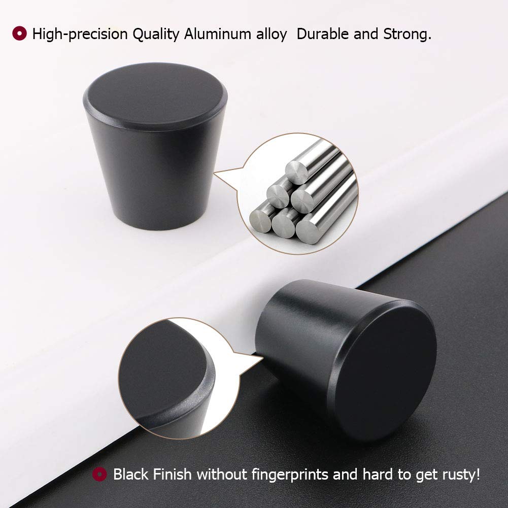 10 Pack Matte Black Cabinet Knobs - Premium Kitchen Cabinet Hardware for Dresser Drawers & Furniture - Durable & Stylish Pull Handles for Home, Office & DIY Projects