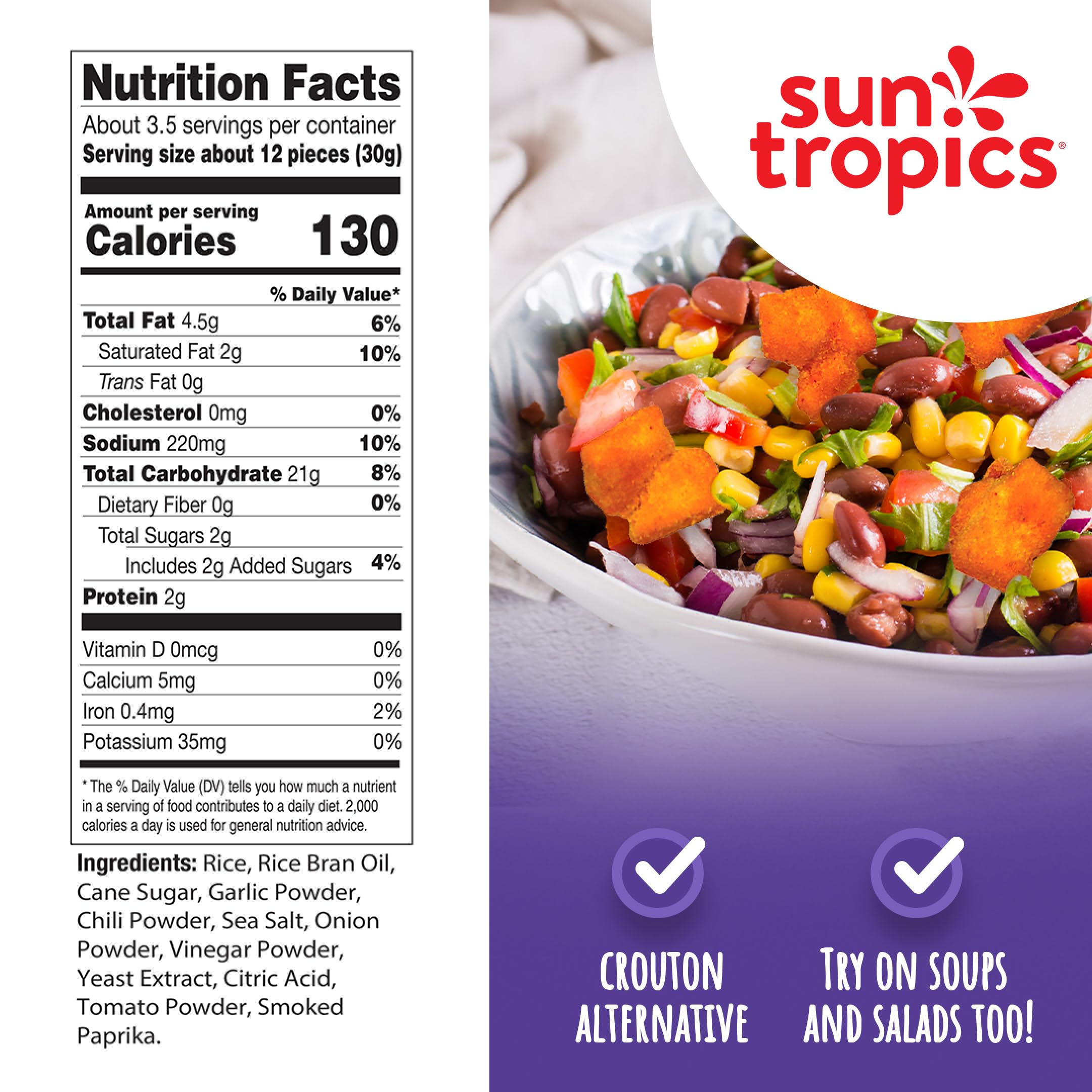 **Sun Tropics Mochi Snack Bites - Thai Bird Sriracha Flavor, 3.5 oz (6 Pack) | Gluten-Free, Dairy-Free, No MSG Added | Crispy Spicy Rice Nuggets, Asian Puff Rice Crackers | Perfect for On-the-Go Snacking, Lunchboxes & Party Platters**