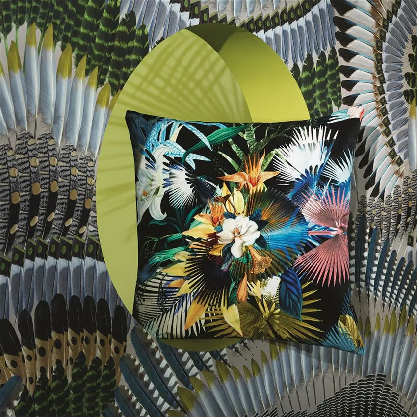 Christian Lacroix Oiseau de Bengale Marais Decorative Pillow Cover - Luxury Home Decor Throw Pillow for Sofa, Bed & Living Room